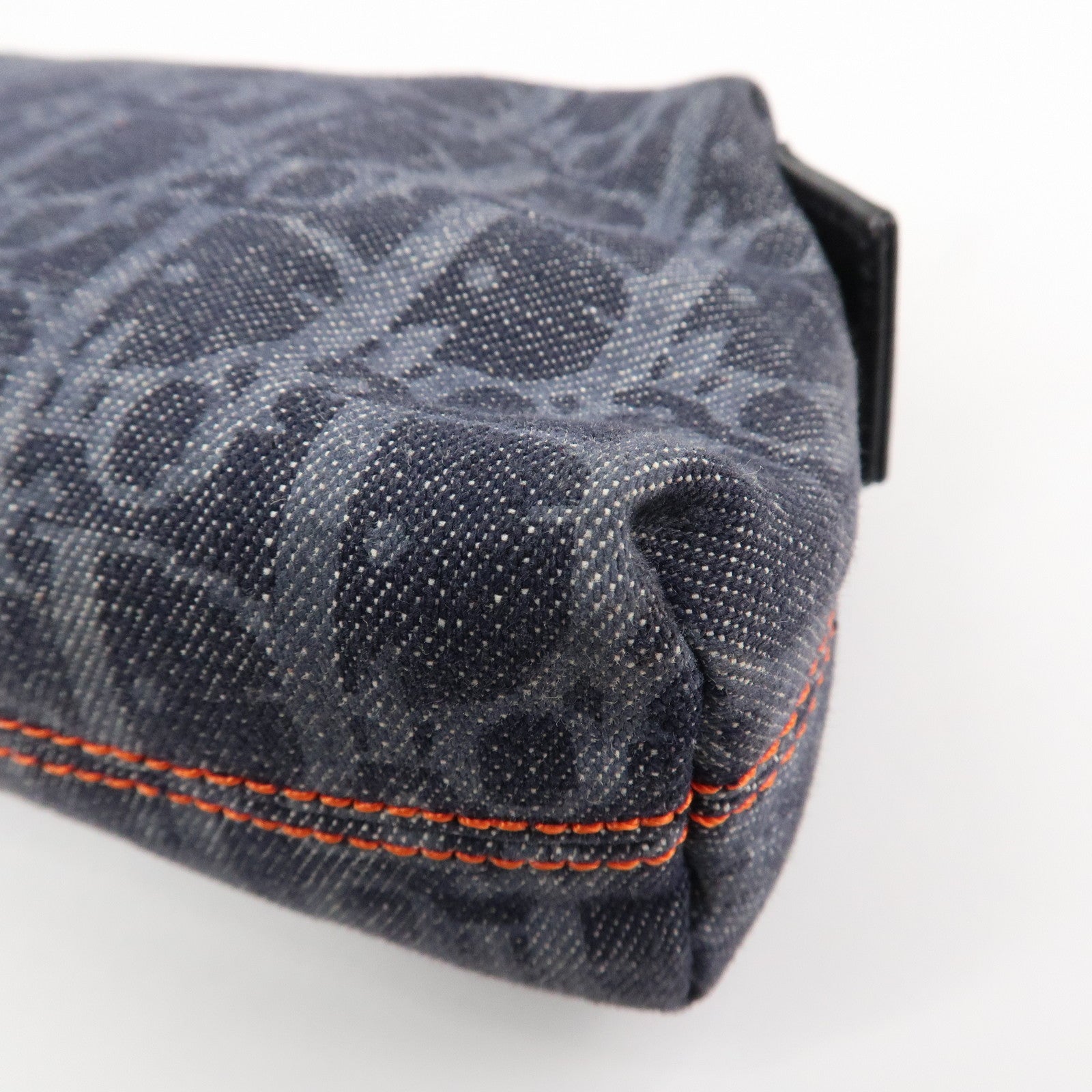 Christian Dior Denim Cosmetic Pouch Indigo Blue Orange
