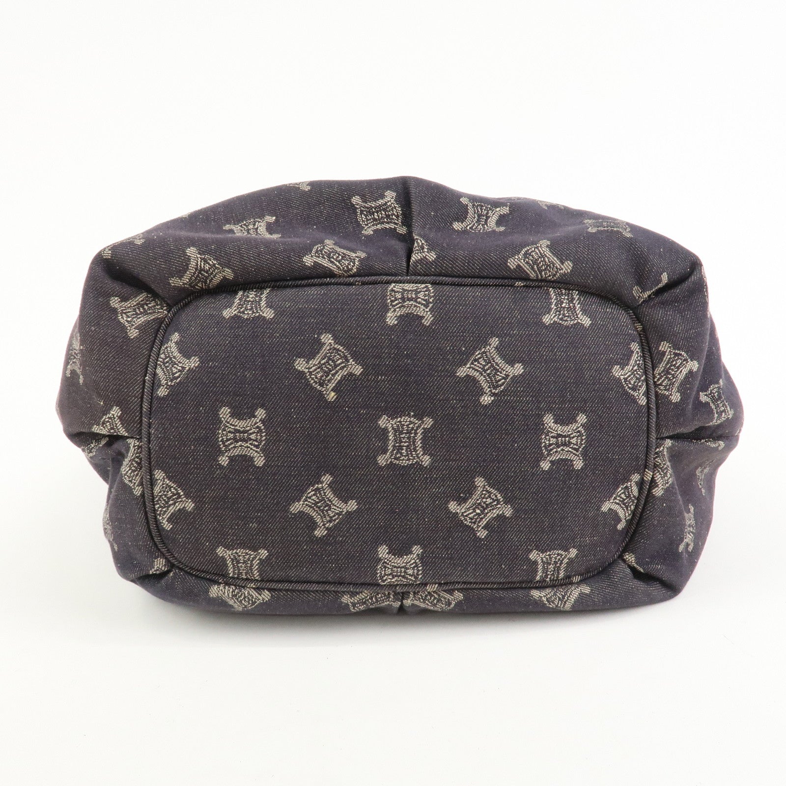 CELINE Macadam Denim Leather Shoulder Bag Hand Bag