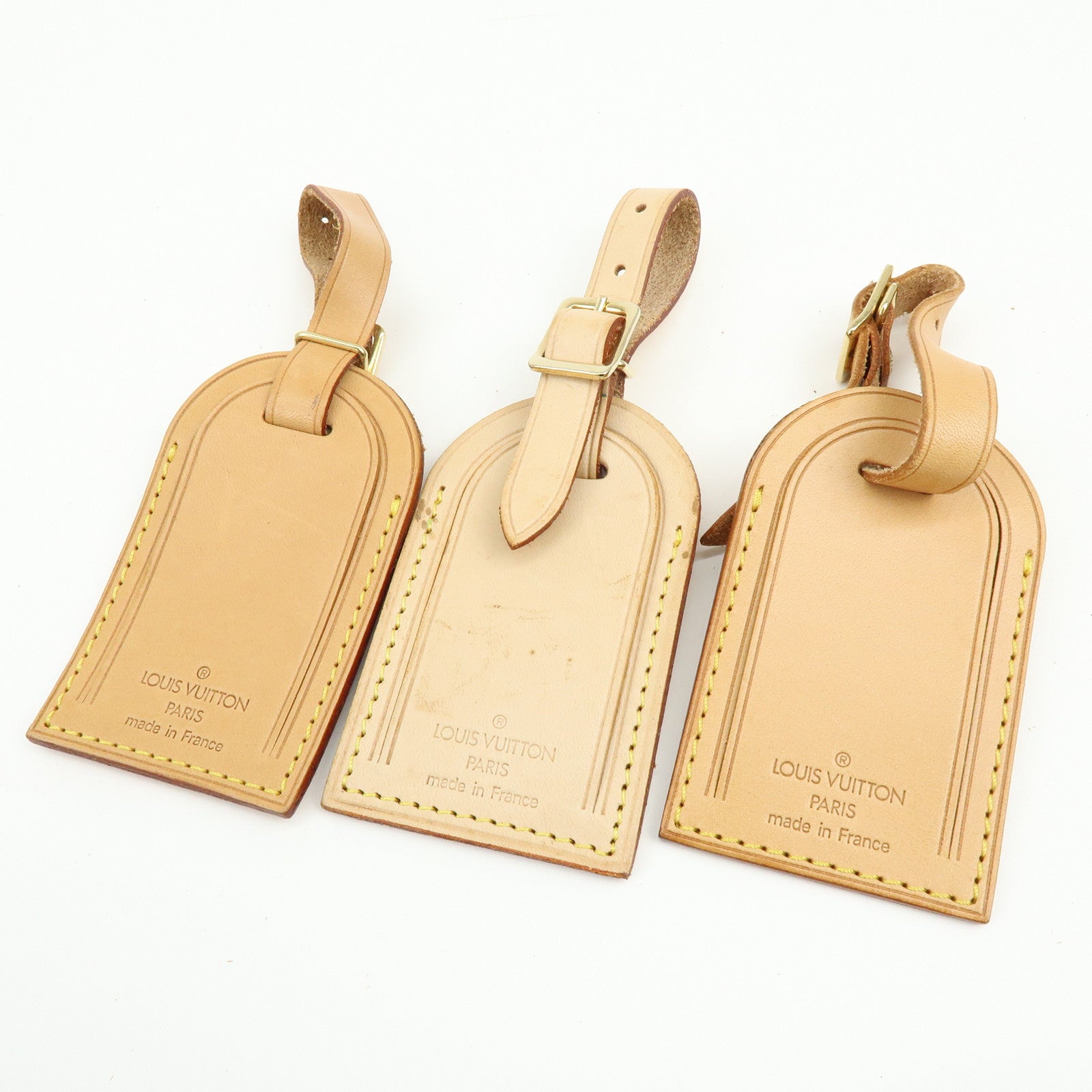 Louis Vuitton Set of 10 Leather Name Tag & Poignet Natural
