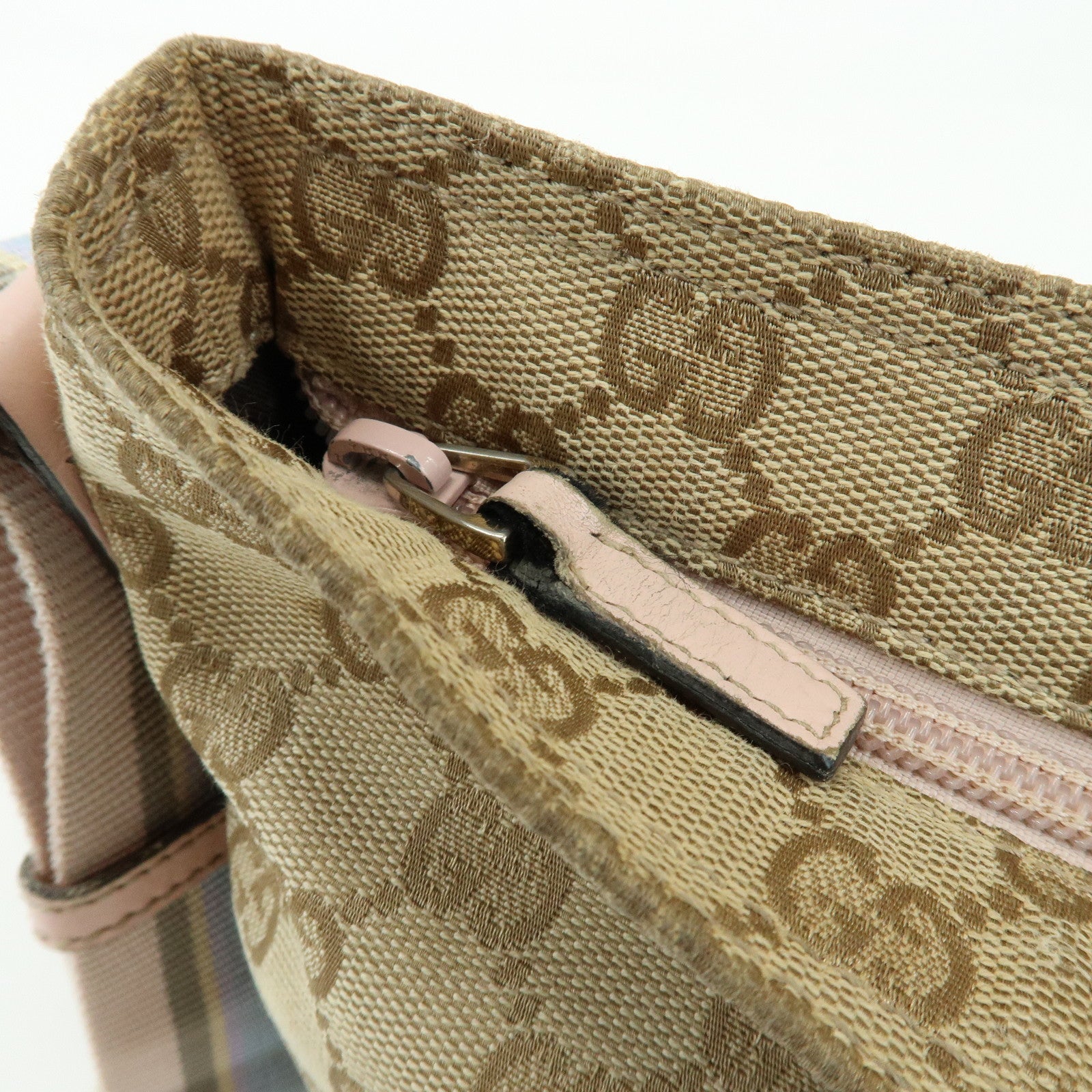 GUCCI Sherry GG Canvas Leather Shoulder Bag Crossbody Bag 189749