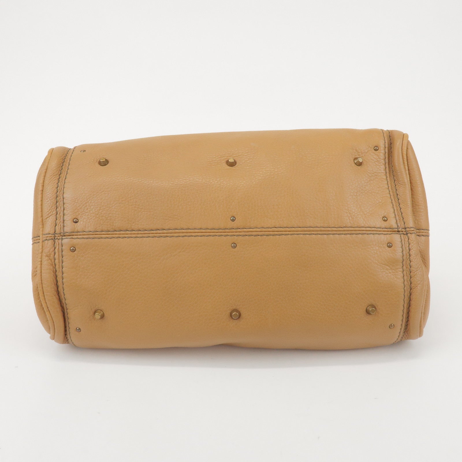 Chloe Paddington Leather Tote Bag Hand Bag Beige Brown