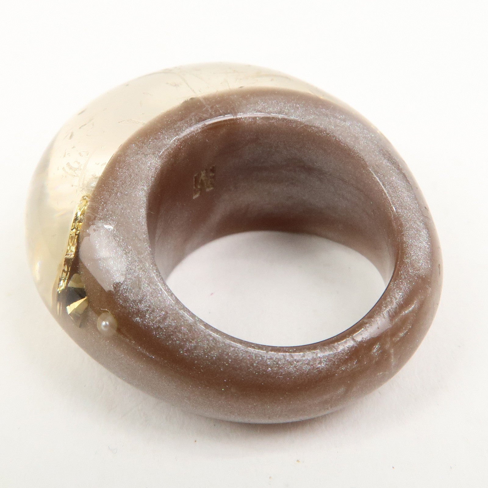 Louis Vuitton Monogram Bague Inclusion Resin Ring M #12 Brown