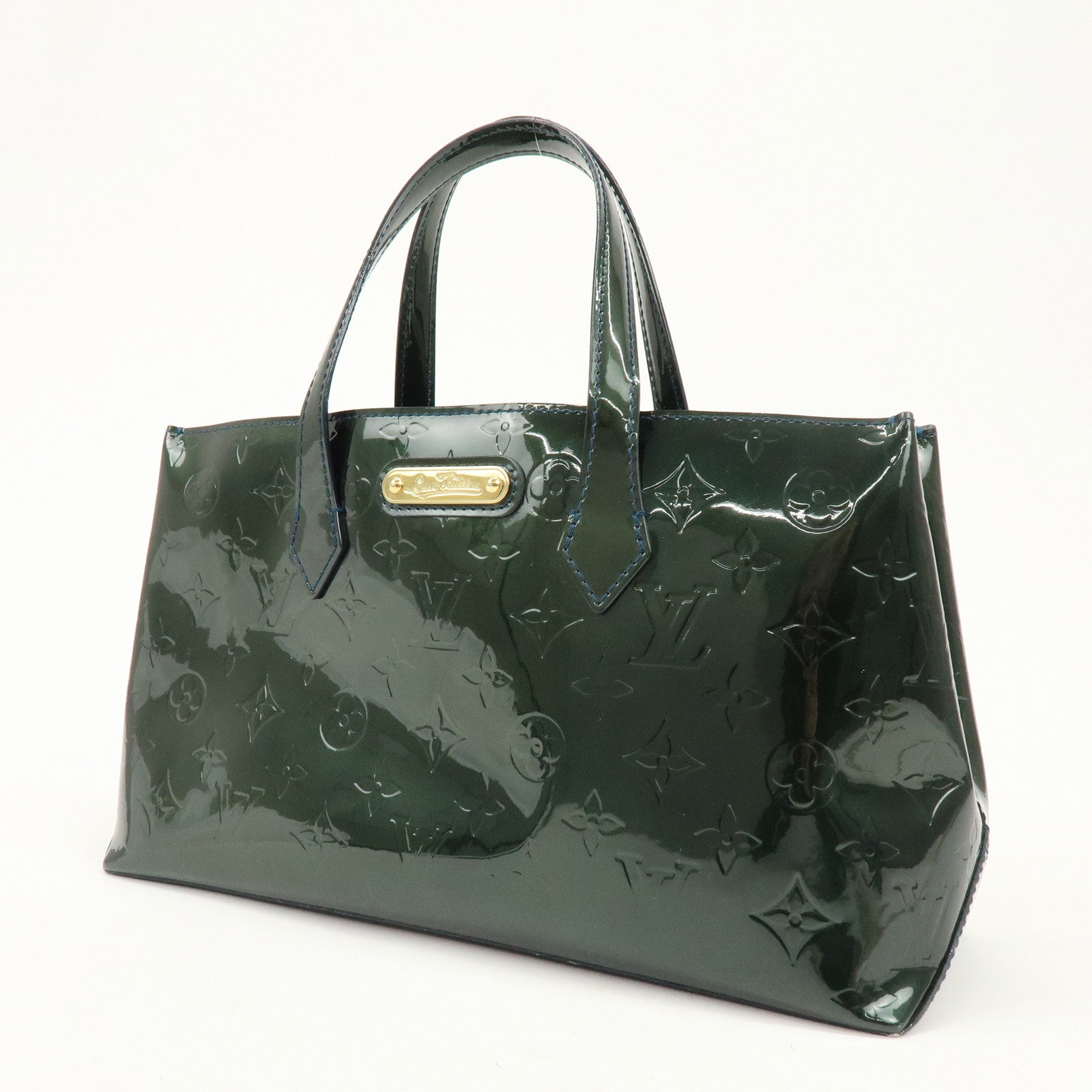 Louis Vuitton Monogram Vernis Wilshire PM Hand Bag Bleu Nuit M93684