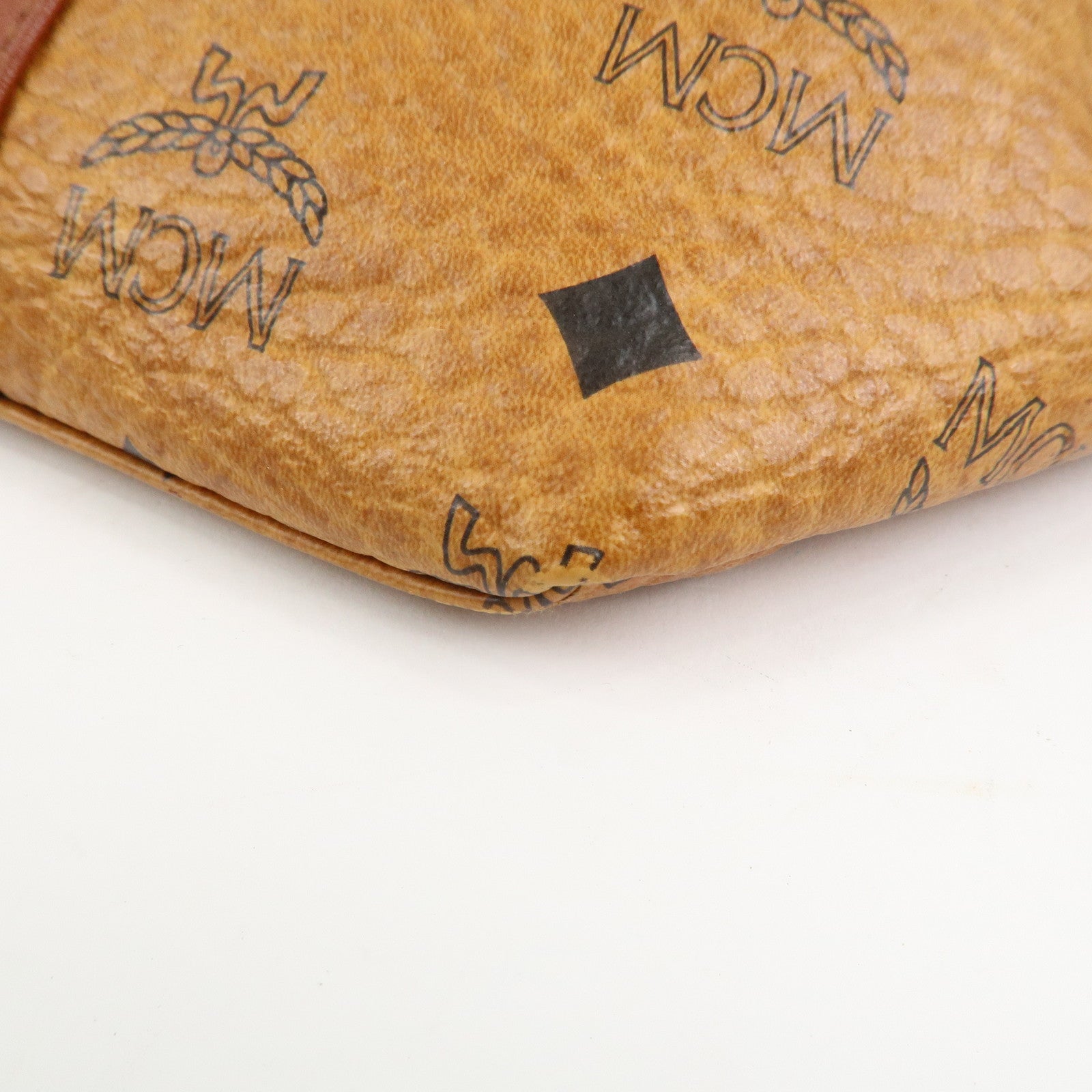 MCM Visetos Leather Waist Bag Waist Pouch Crossbody Bag Brown