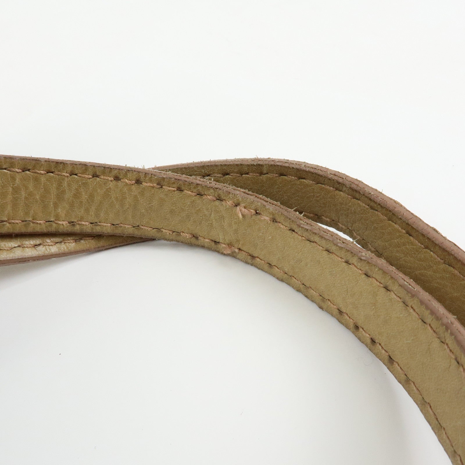 MIU MIU Logo Side Ribbon Leather Shoulder Bag Tote Bag Beige