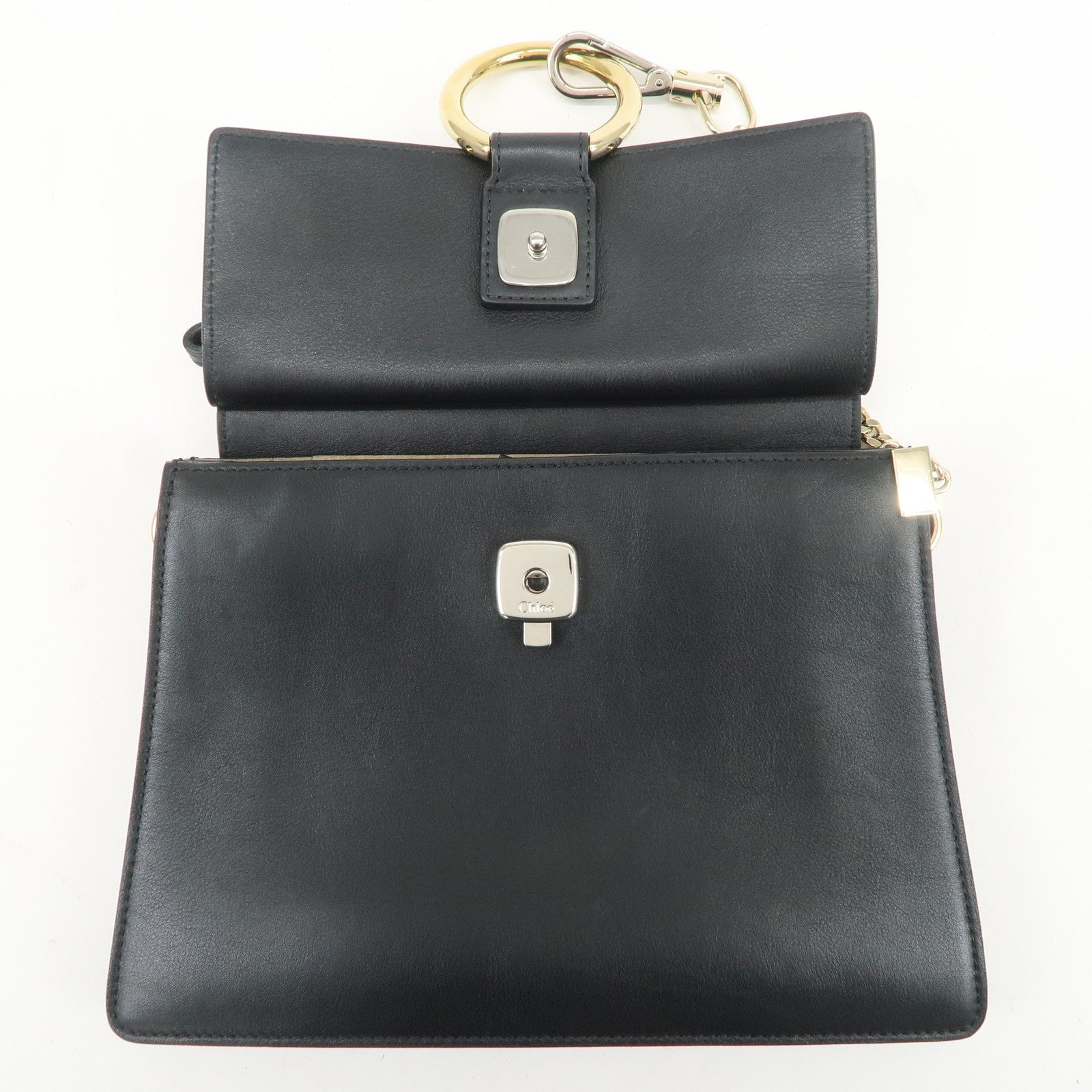 Chloe Faye Suede Leather 2Way Bag Hand Bag Shoulder Bag Black