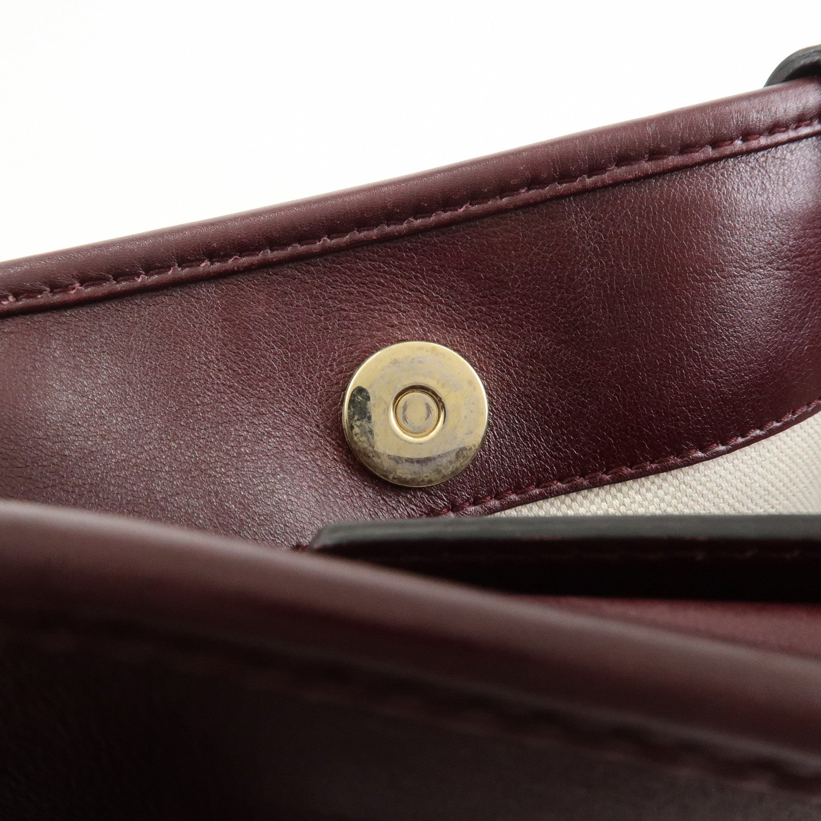 GUCCI GG Running Leather Tote Bag Hand Bag Wine Red 247183