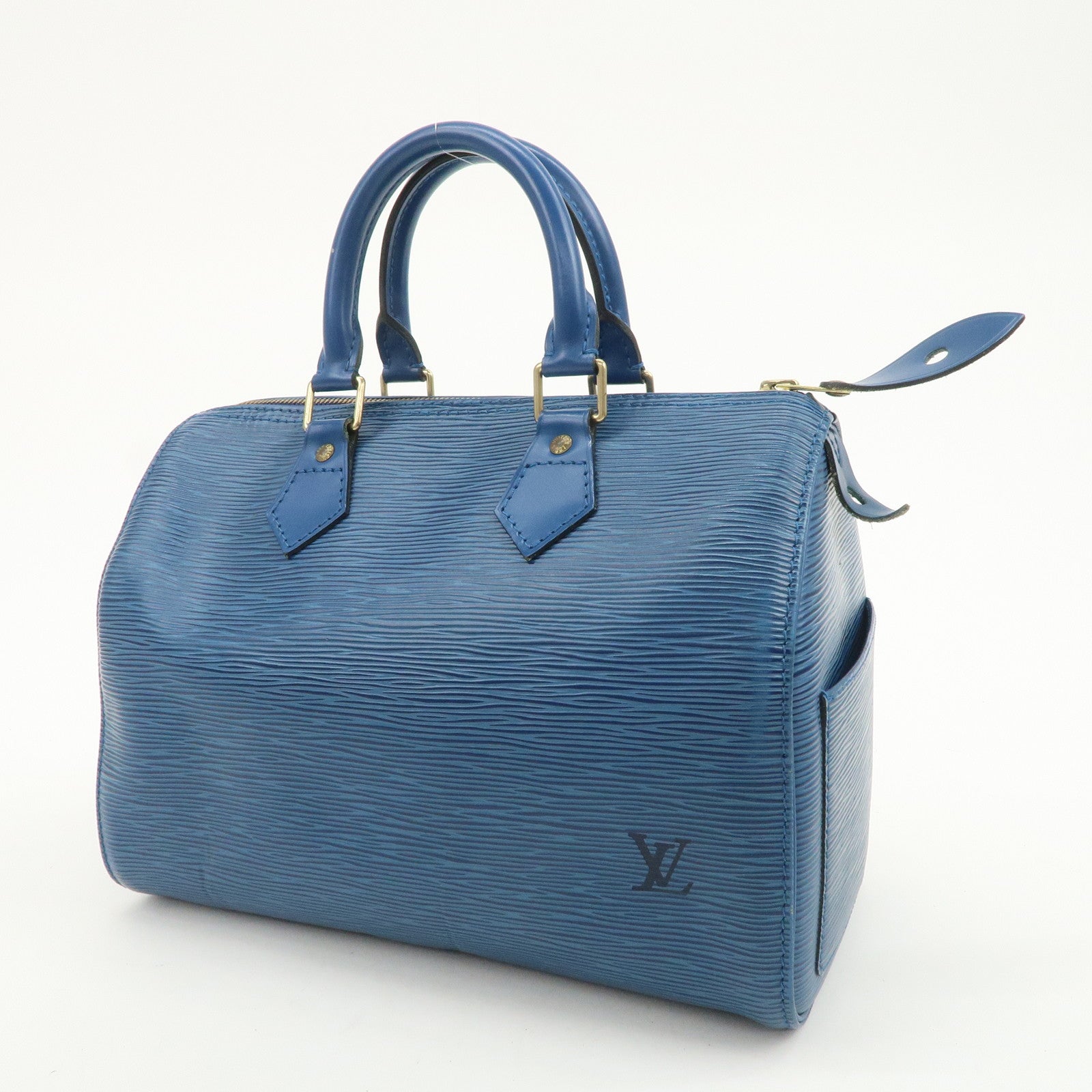 Louis Vuitton Epi Speedy 25 Hand Bag Boston Bag Toledo Blue M43015