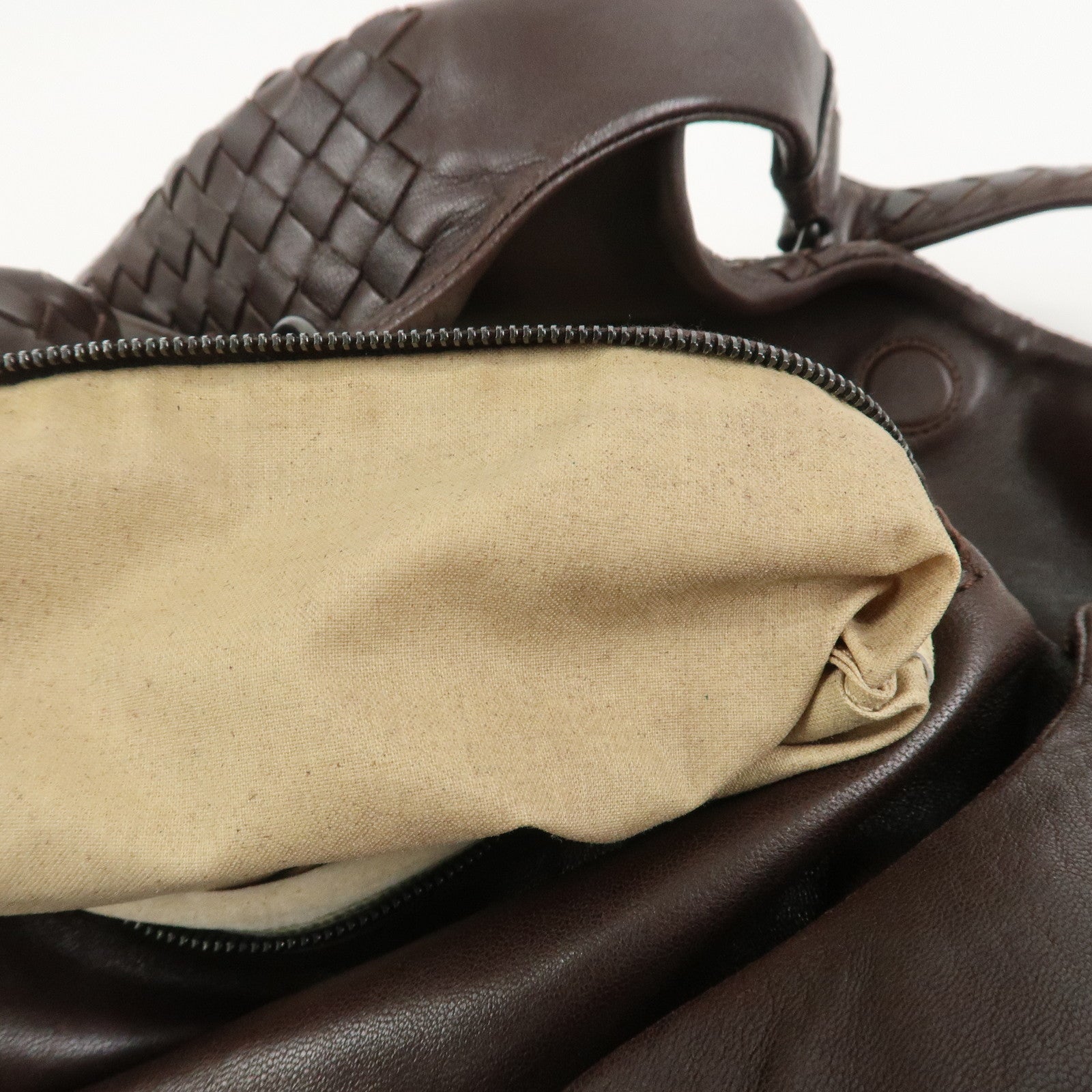 BOTTEGA VENETA Intrecciato Campana Shoulder Bag Brown 125787