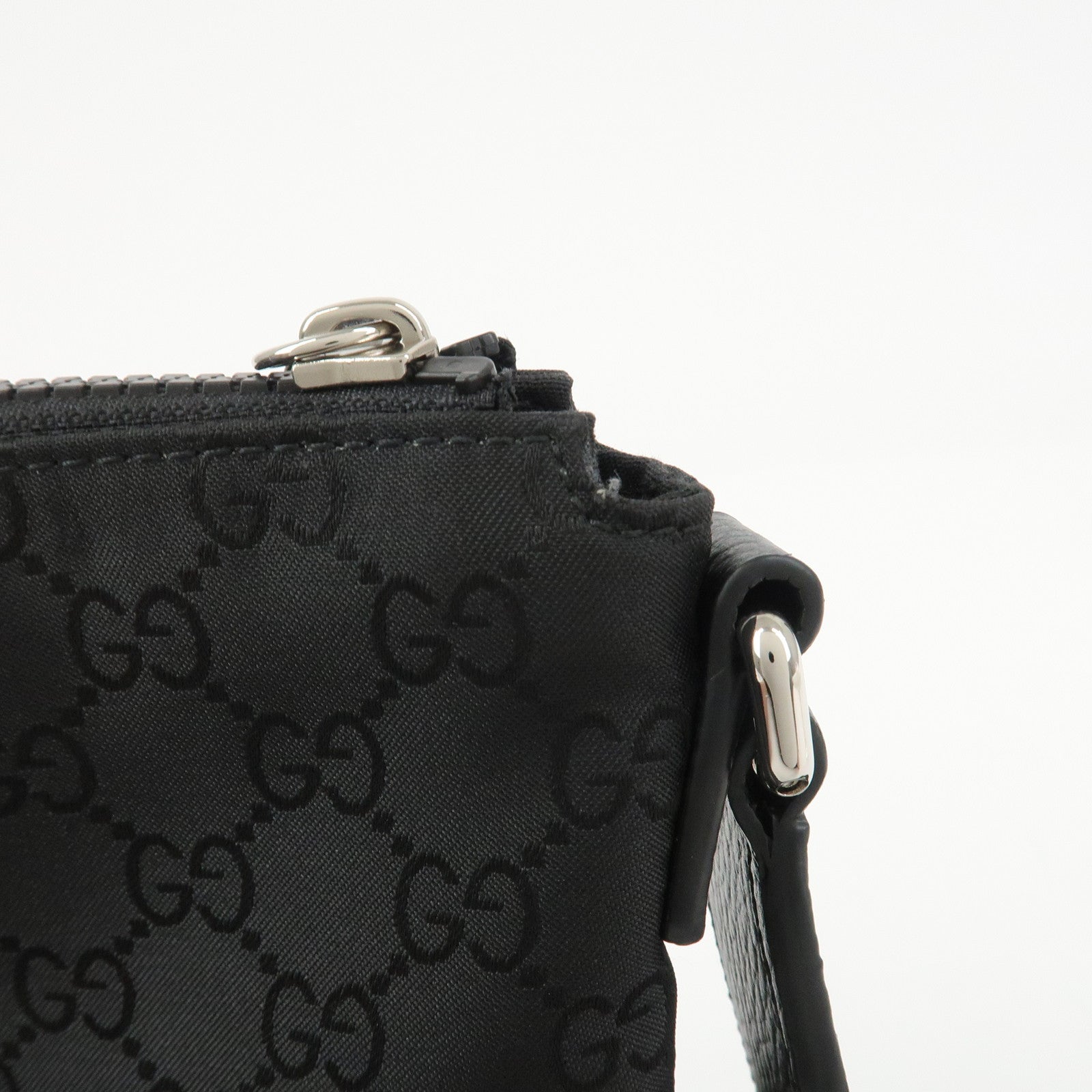 GUCCI Sherry GG Nylon Leather Shoulder Bag Crossbody Bag 449183