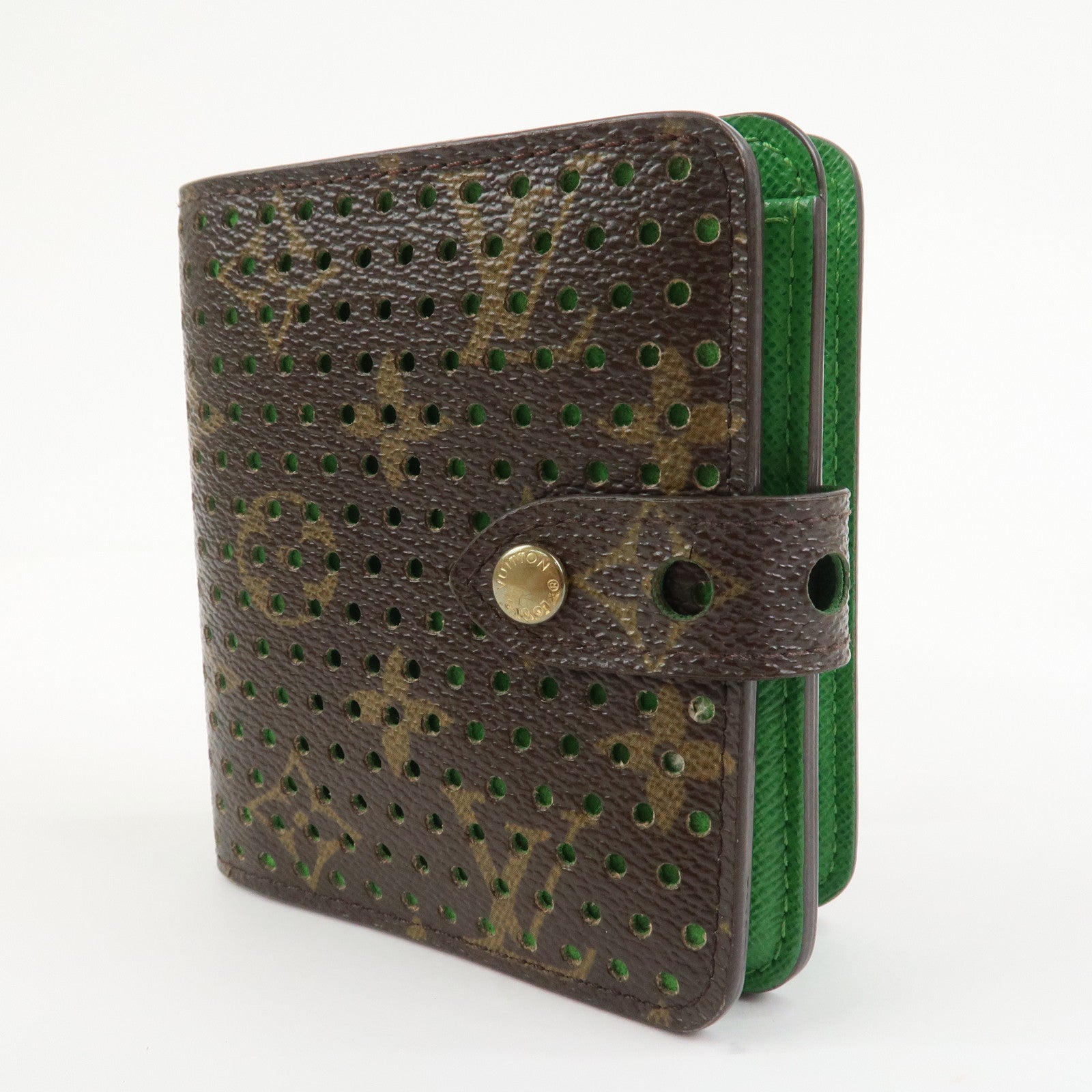 Louis Vuitton Monogram Perforated Compact Bi-Fold Zip Wallet M95218