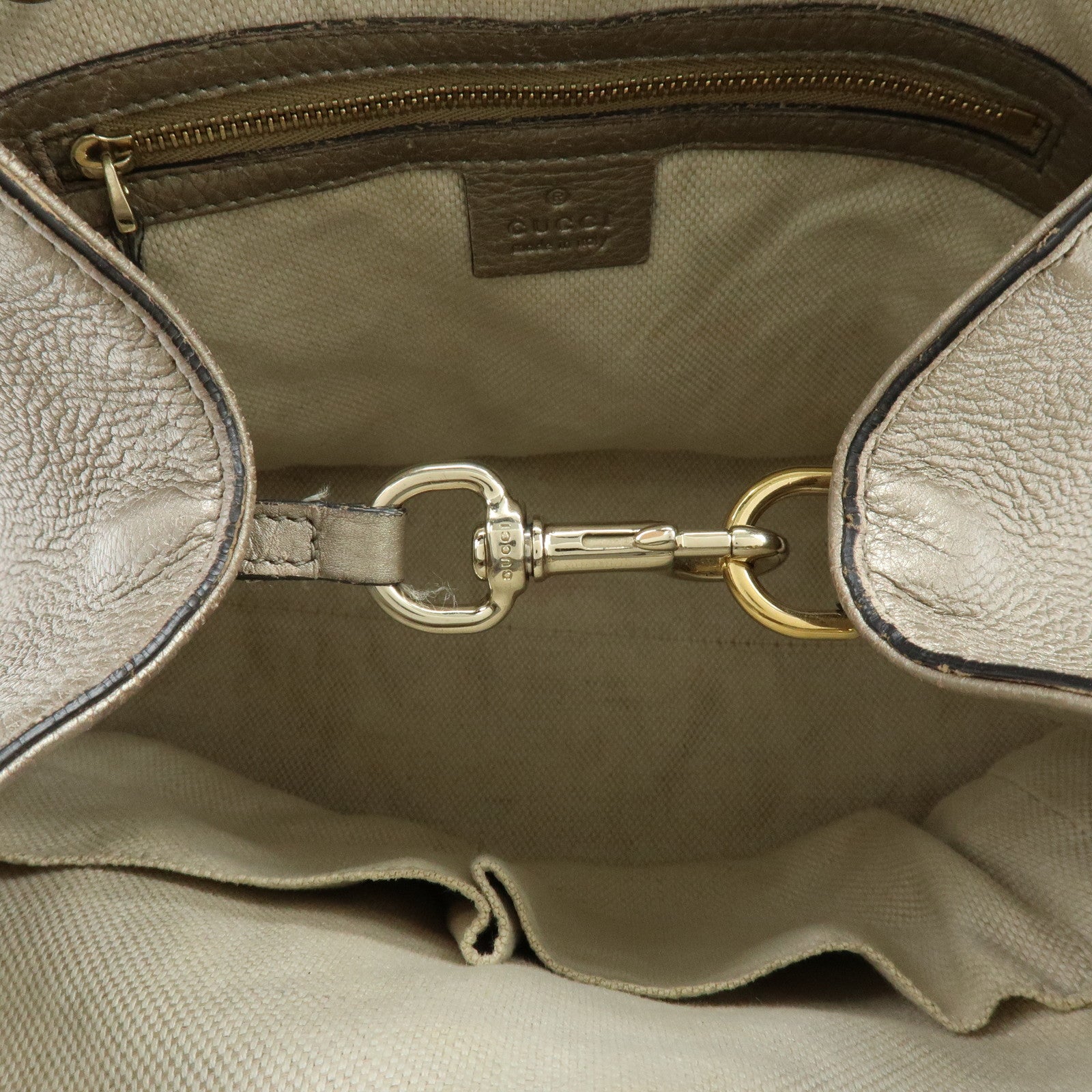 GUCCI SOHO Interlocking G 2Way Bag Hand Bag Champaign Gold 336751