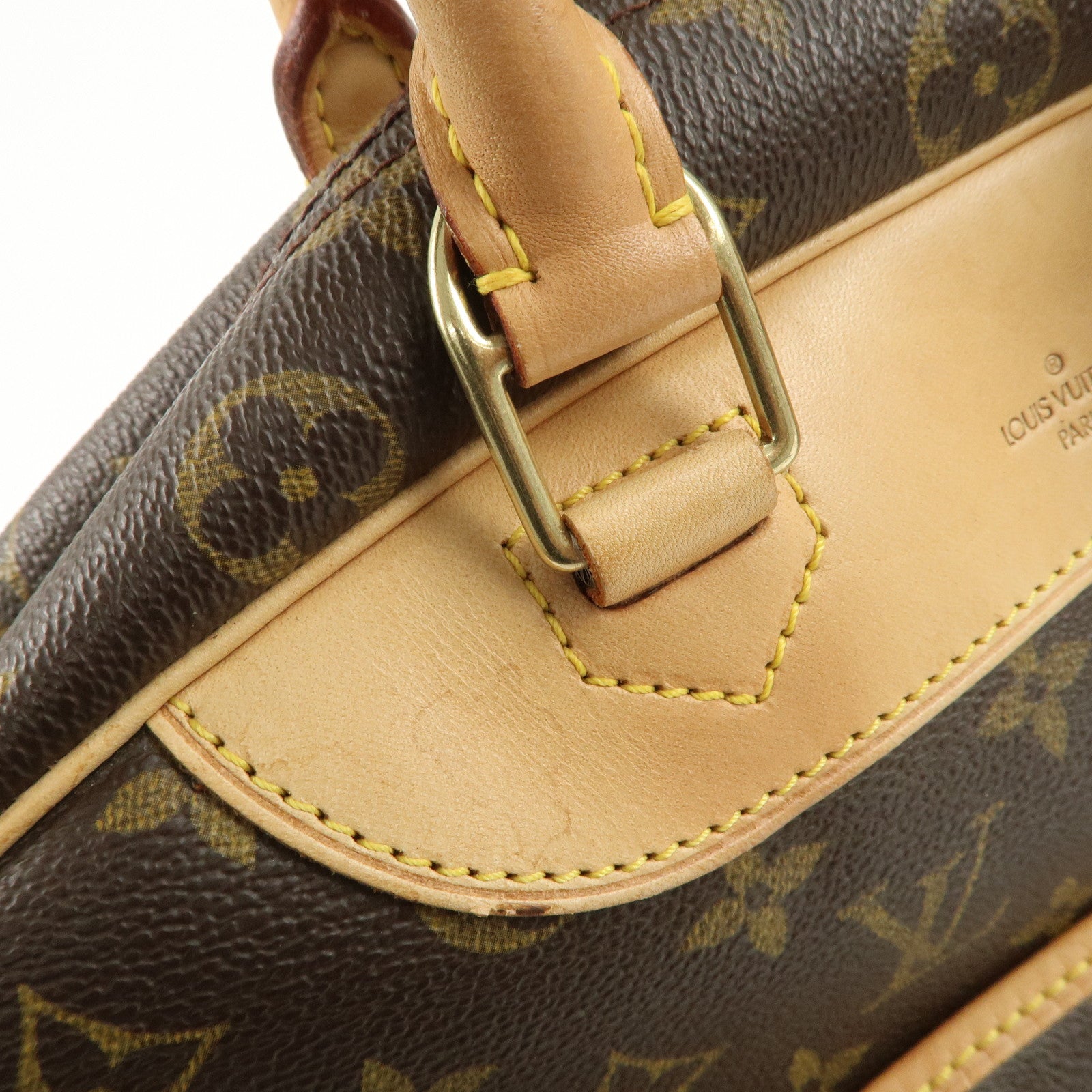 Louis Vuitton Monogram Deauville Hand Bag Brown M47270 Used