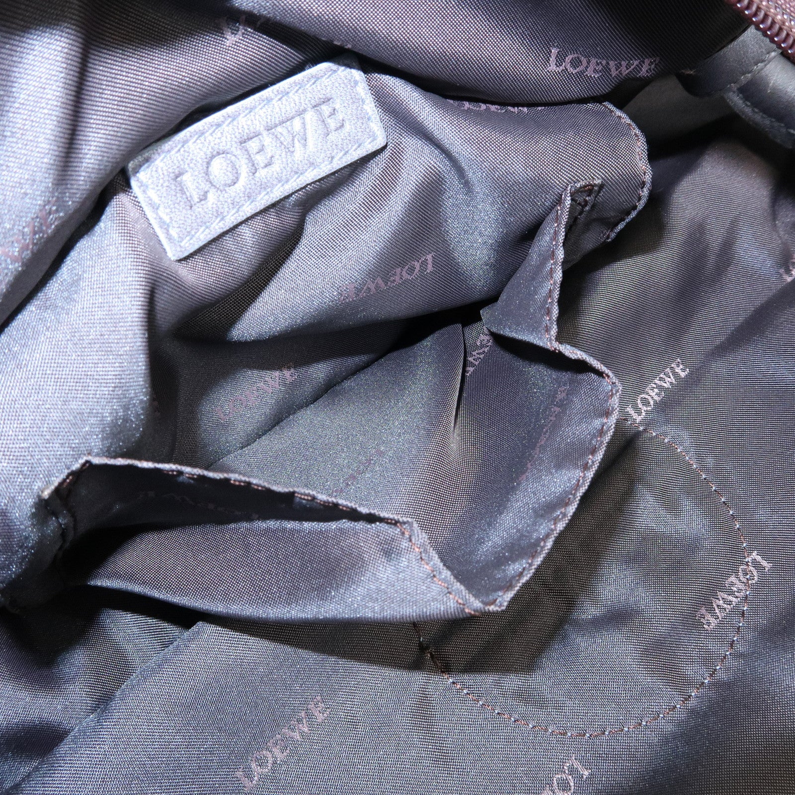 LOEWE Anagram Leather Nappa Aire Hand Bag Tote Bag Gray