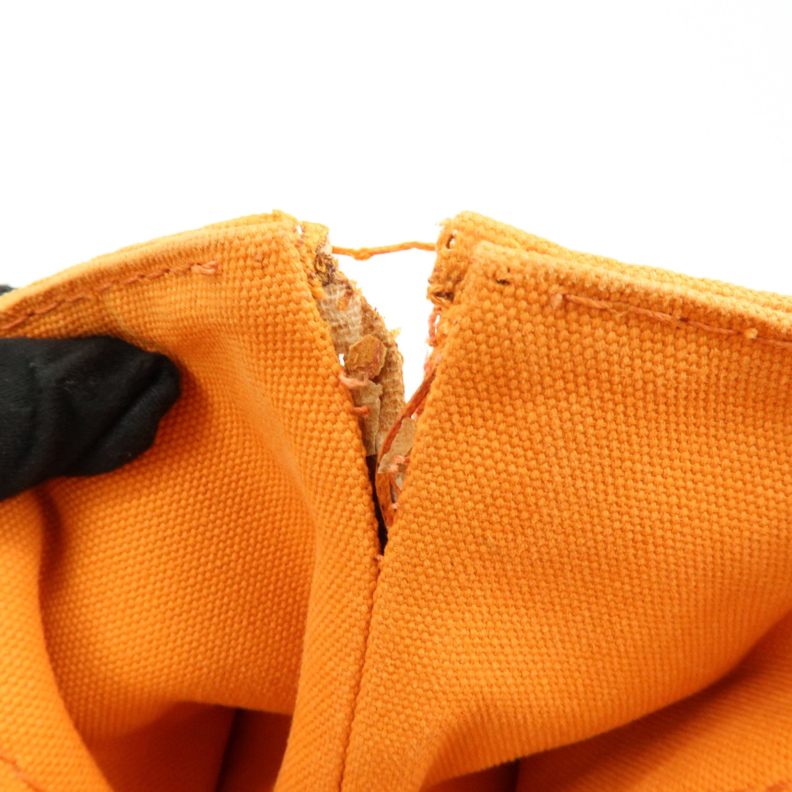 PRADA Canapa Canvas Tote Bag Hand Bag M Size Orange BN1877