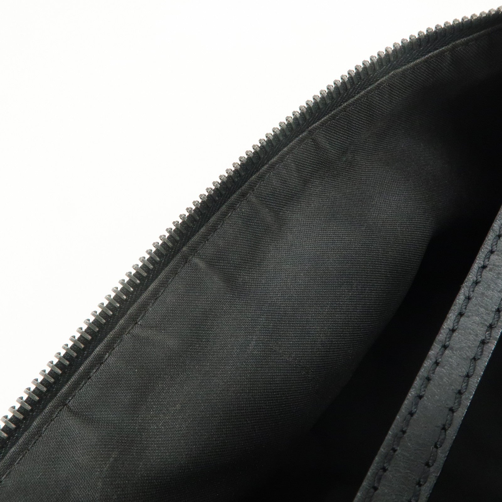 FENDI Zucchino Canvas Leather Shoulder Bag Hand Bag Pouch Black