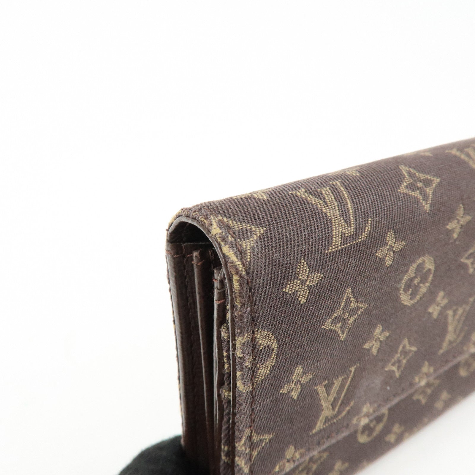 Louis Vuitton Monogram Mini Lin Canvas Long Wallet Brown M95234