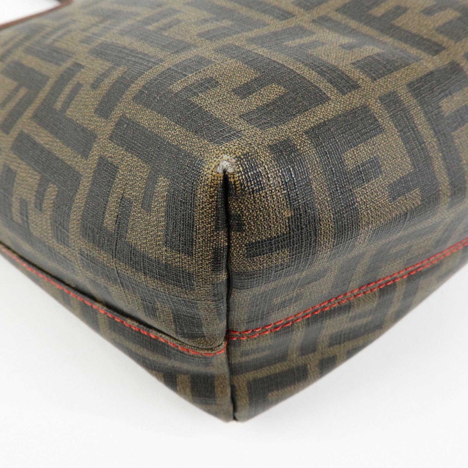 FENDI Zucca PVC Coated Canvas Tote Bag Hand Bag Brown 8BH185