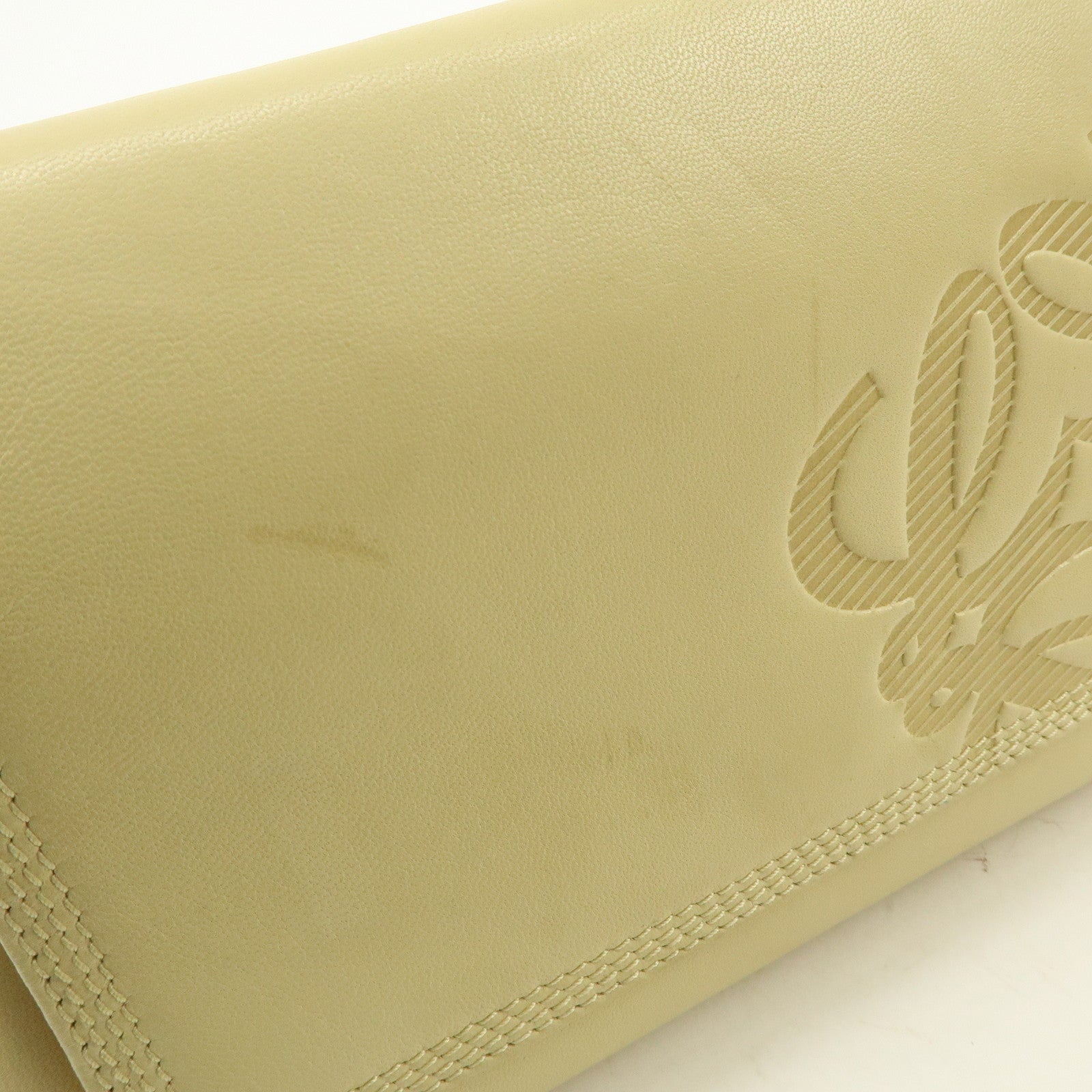 LOEWE Anagram Leather Shoulder Bag Crossbody Bag Beige