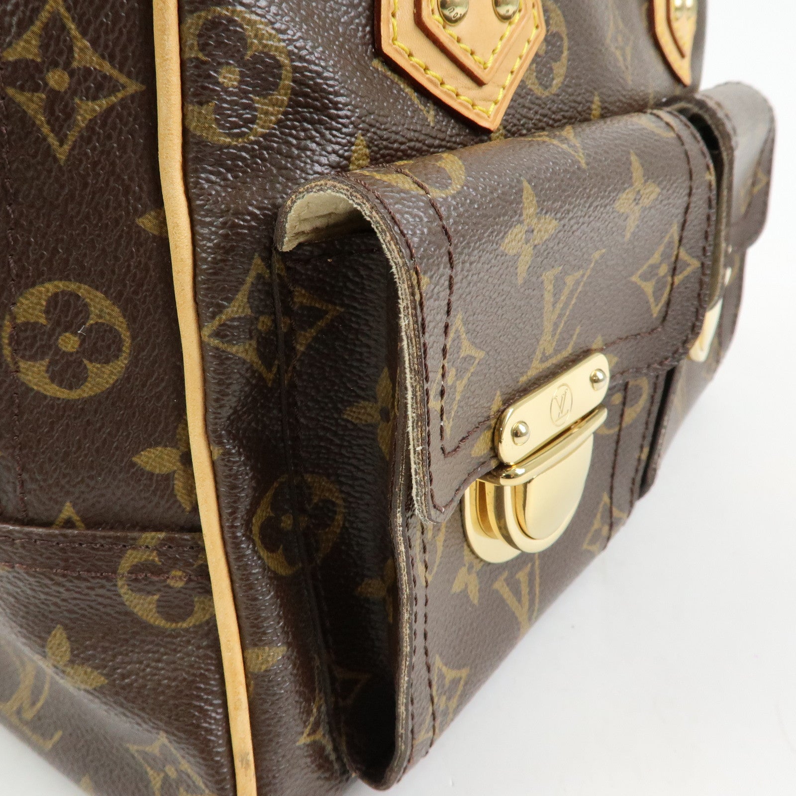 Louis Vuitton Monogram Manhattan PM Hand Bag Brown M40026