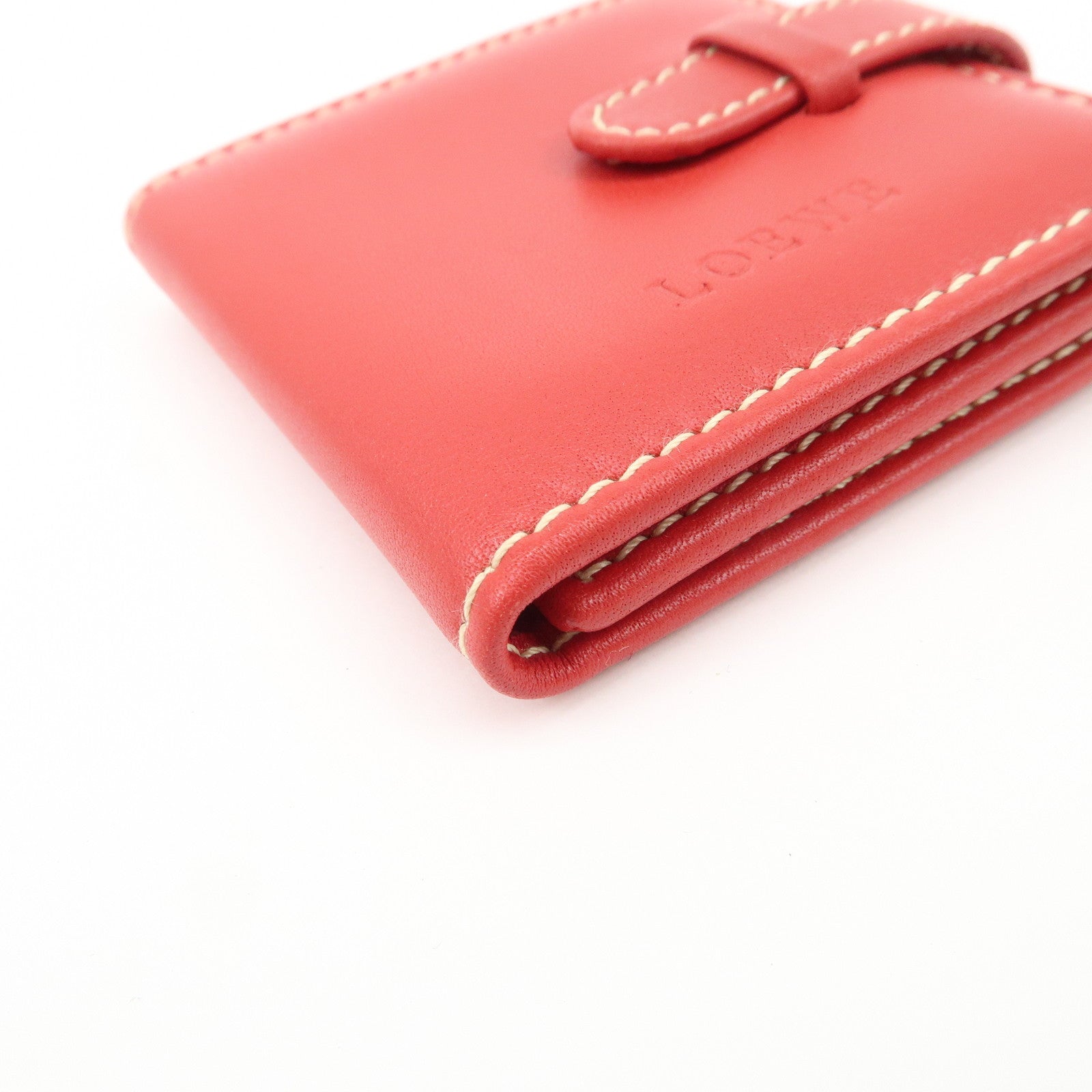 LOEWE Leather Tri-Fold Square Photo Case  Red