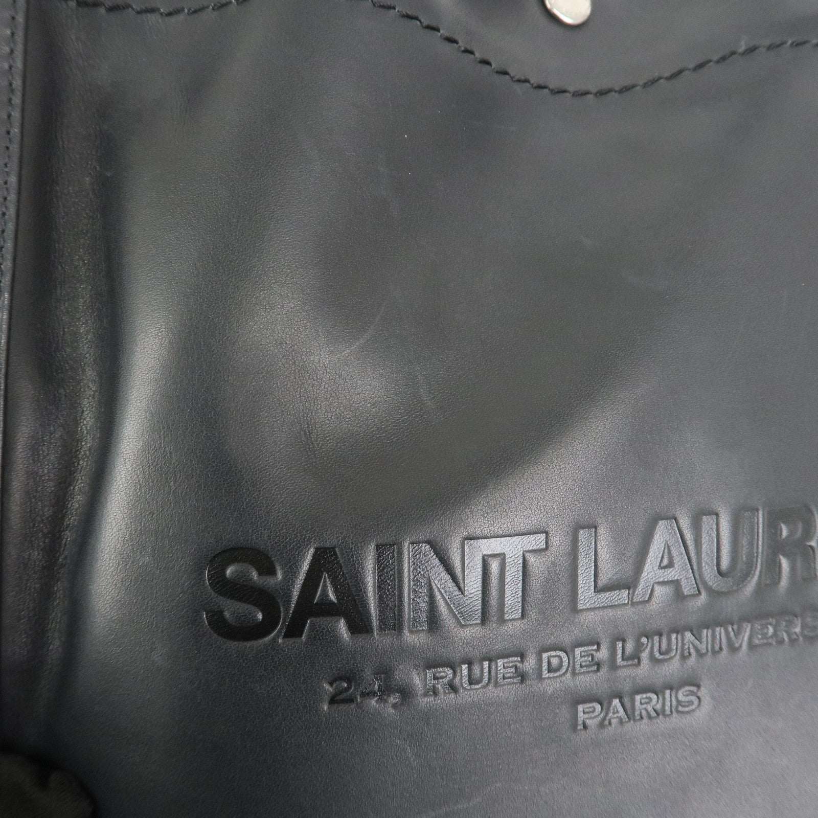 SAINT LAURENT PARIS Leather Backpack Black 710272