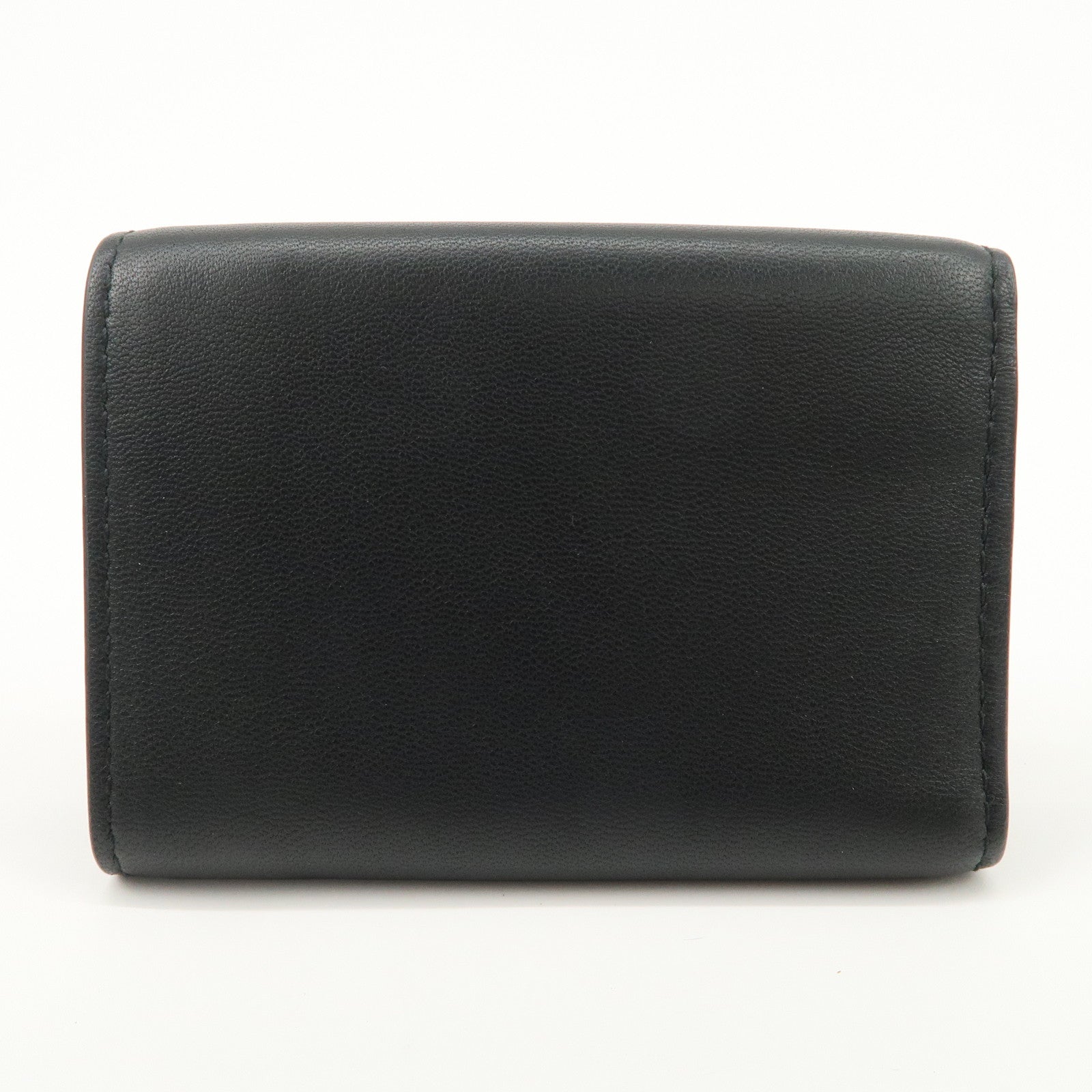 Bottega Veneta  Intrecciato Leather Tri-fold Compact Wallet Black
