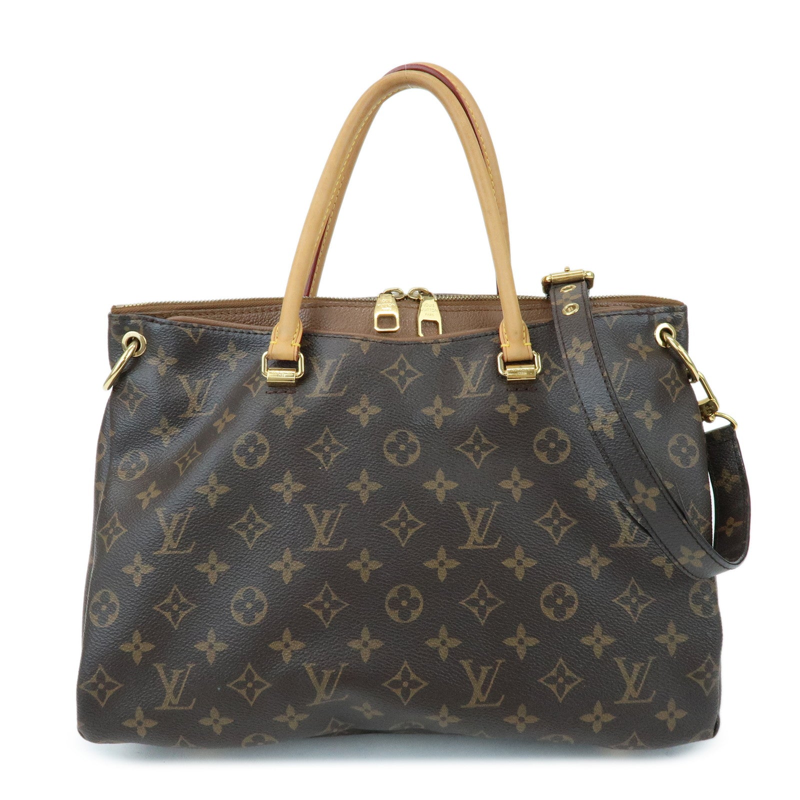 Louis Vuitton Monogram Pallas Hand Bag Shoulder Bag Avana M40907