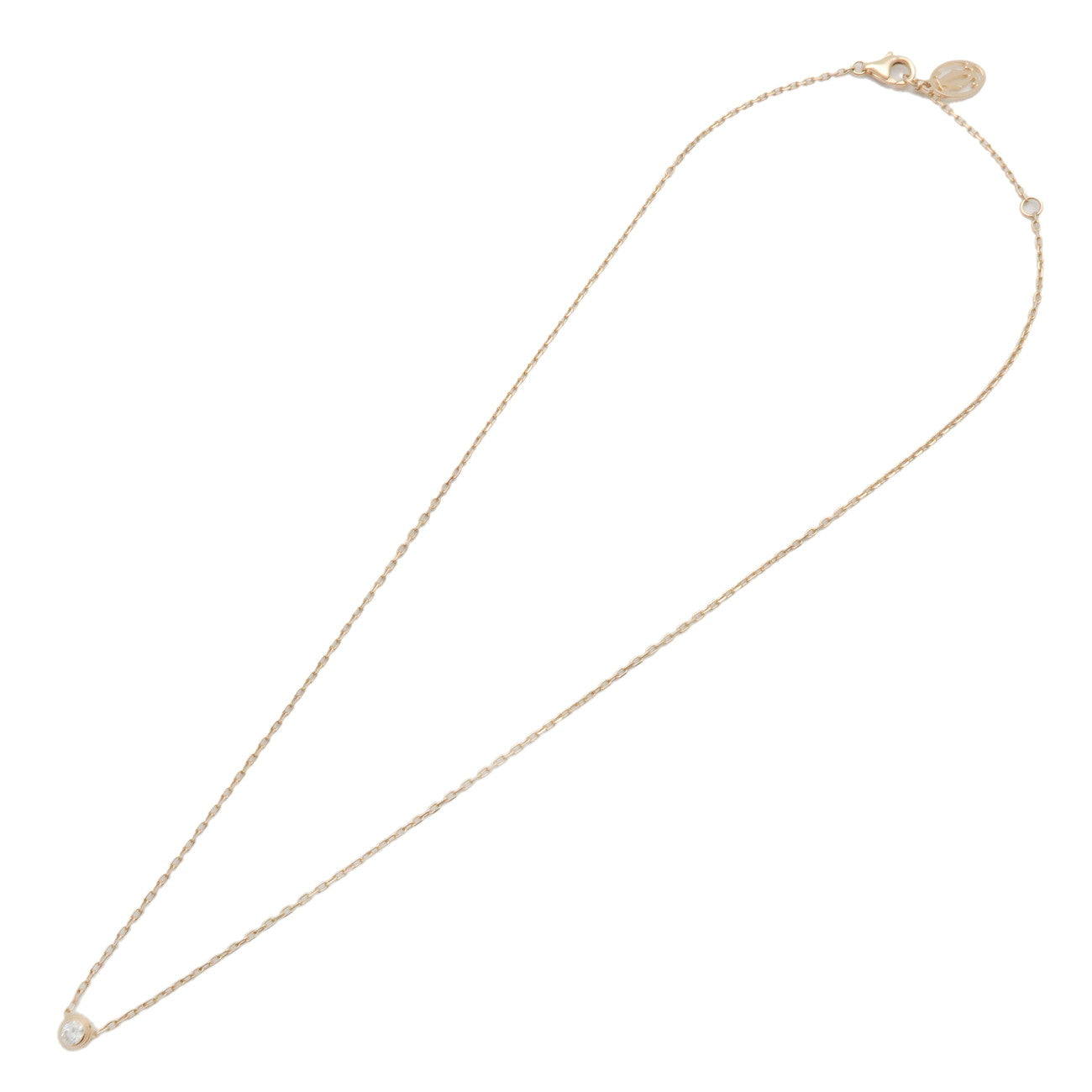 Cartier D'amour 1P Diamond Necklace SM K18 750YG Yellow Gold