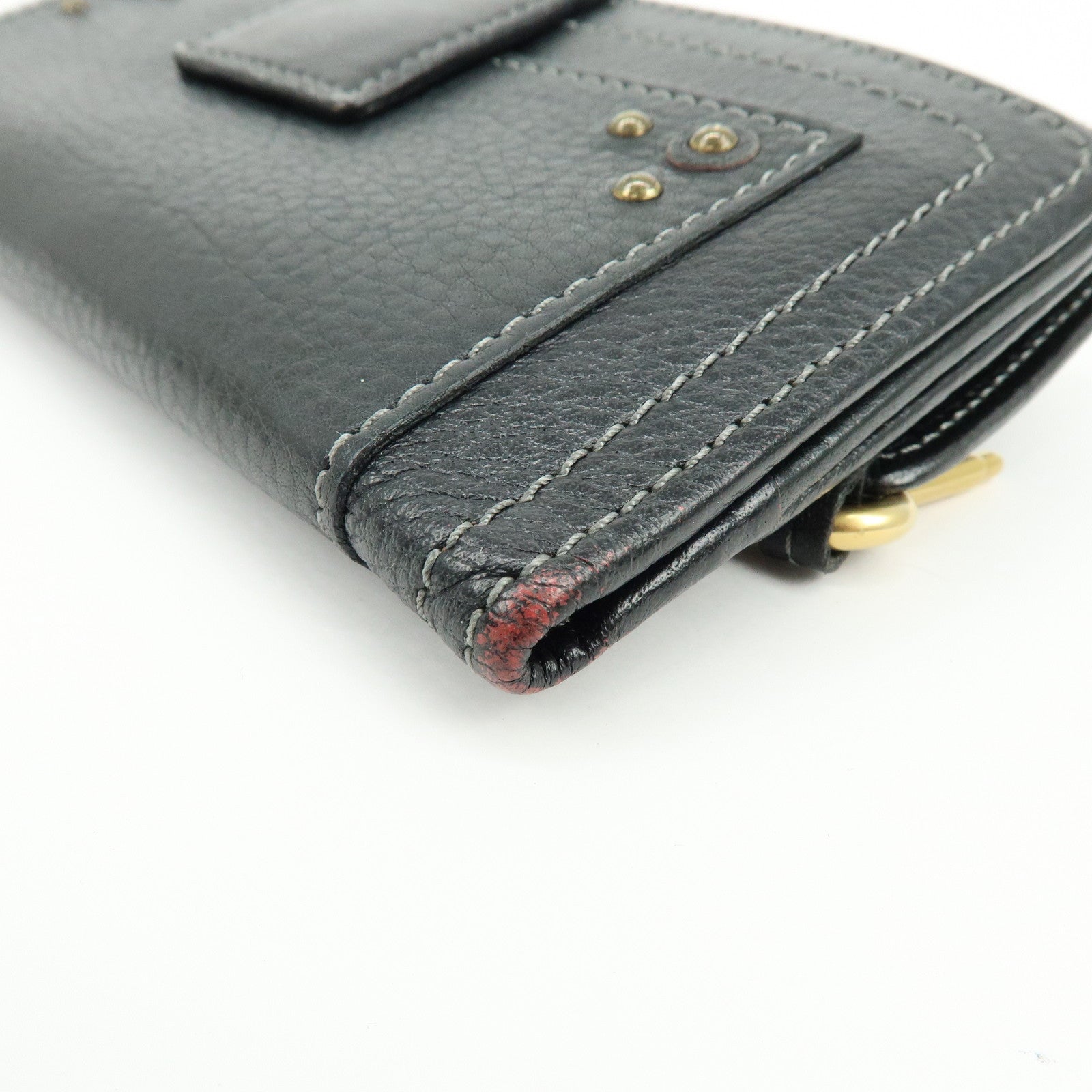 Chloe Paddington Leather Bi-fold Flap Long Wallet Black