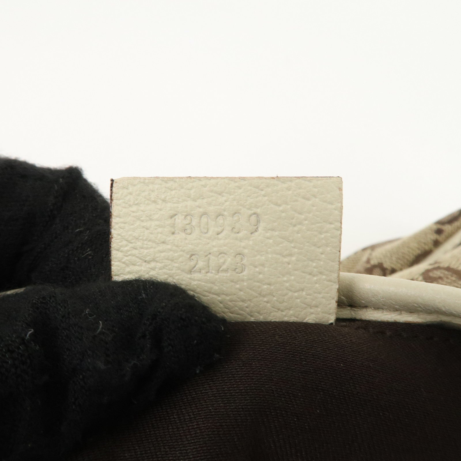 GUCCI Abbey GG Canvas Leather Shoulder Bag Beige Ivory Gold HDW 130939 Used