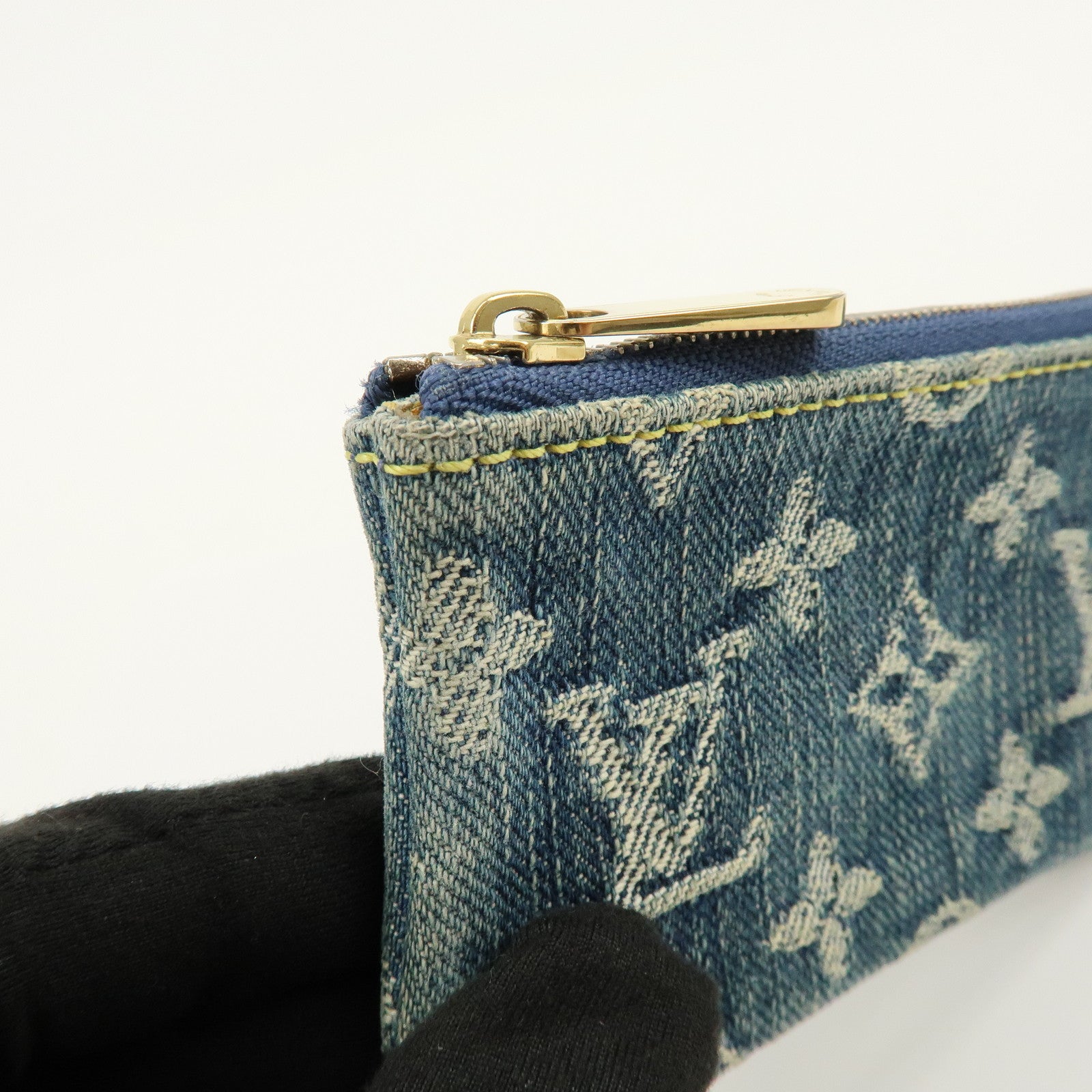Louis Vuitton Monogram Denim Pochette Cles Coin Case Blue M95343