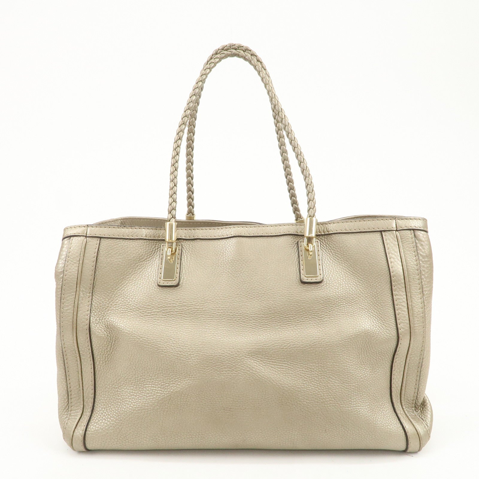 GUCCI Bamboo Leather Tote Bag Shoulder Bag Champagne Gold 269945