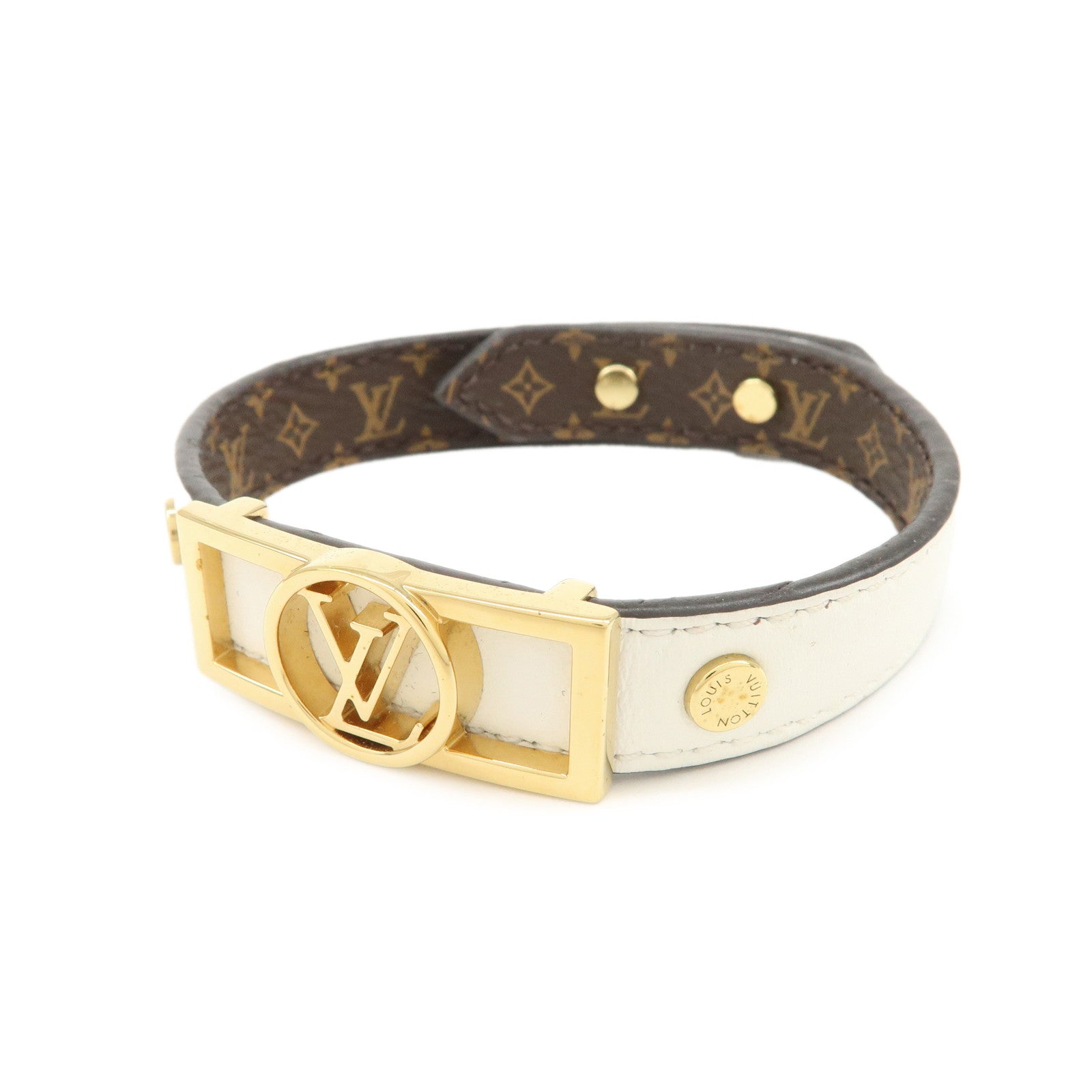 Louis Vuitton Monogram LV Bracelet Metal Canvas Bracelet M6559