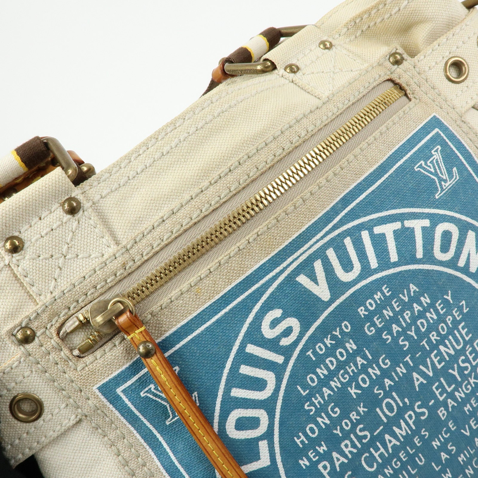 Louis Vuitton Cruise Line Globe Shopper MM Shoulder Bag Blue M95114