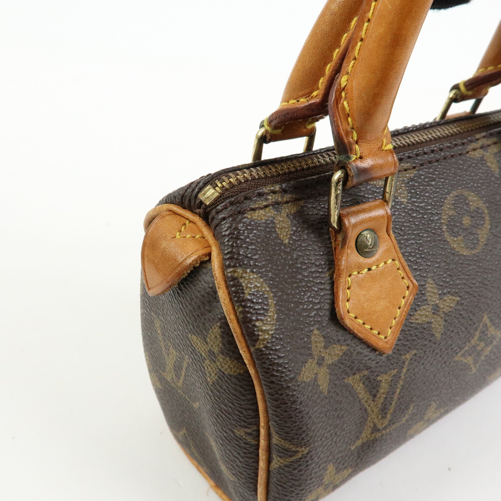 Louis Vuitton Monogram Mini Speedy Hand Bag & Strap Brown M41534