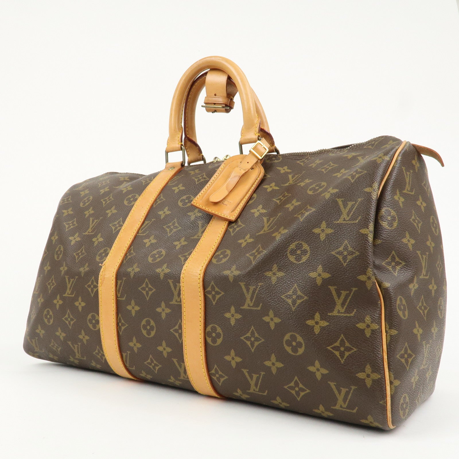 Louis Vuitton Monogram Keep All 45 Boston Bag Brown M41428