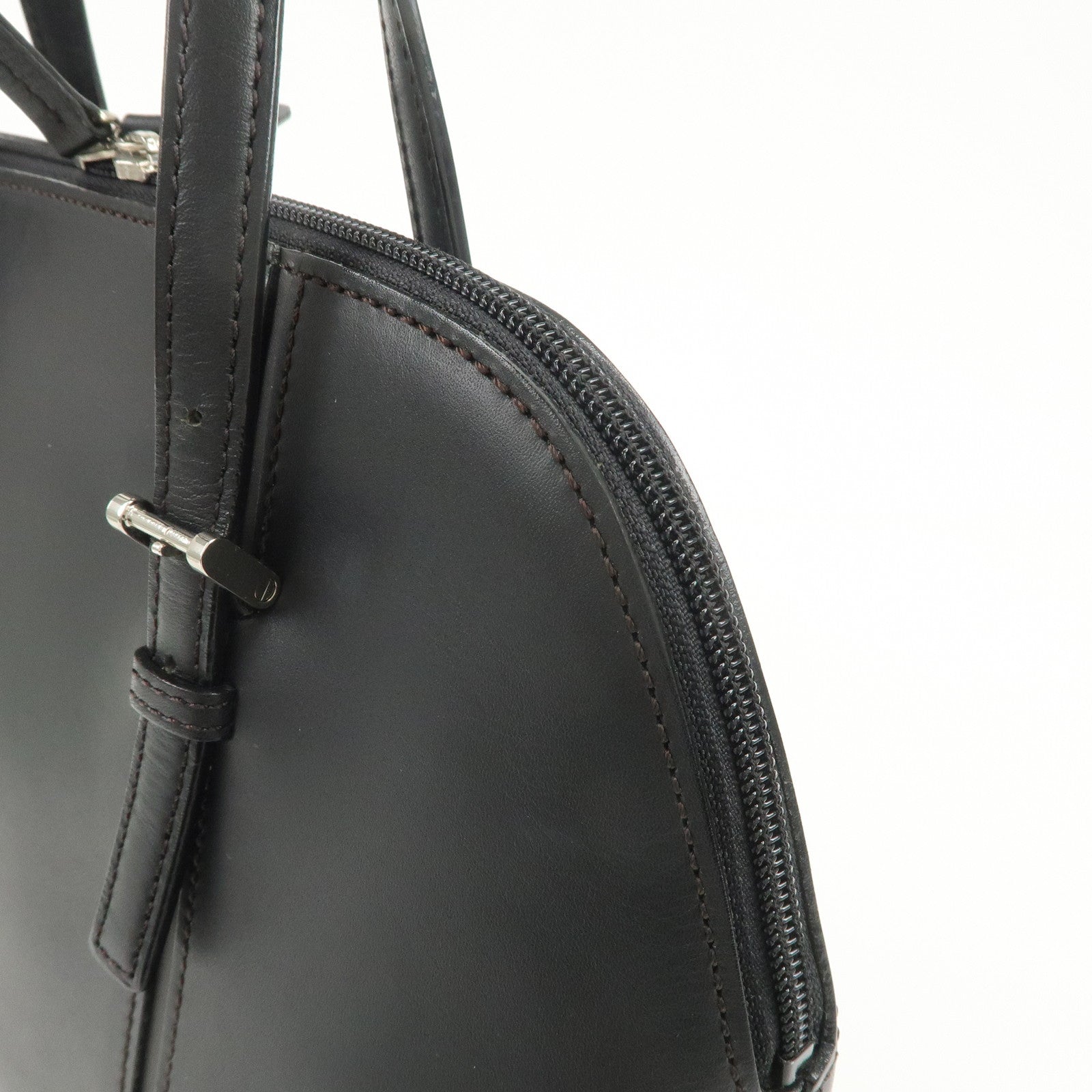 BURBERRY Logo Leather Hand Bag Black