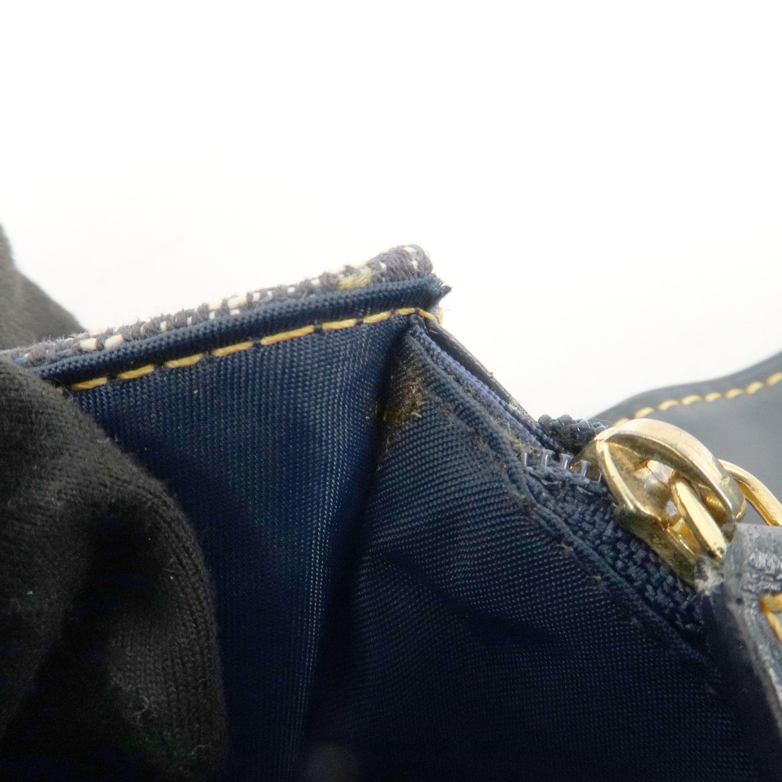 Christian Dior Trotter Canvas Saddle Bi-Fold Long Wallet Navy Used