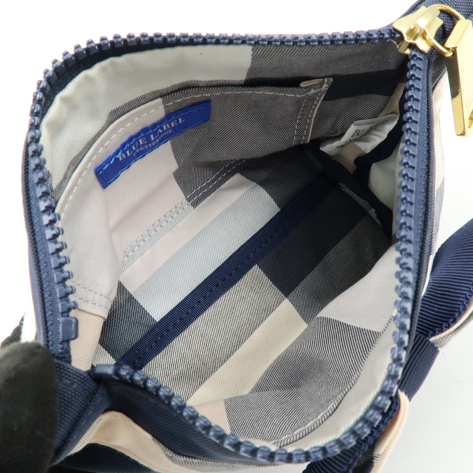 BURBERRY Set of 2 Canvas Pouch Cosmetic Case Beige Navy