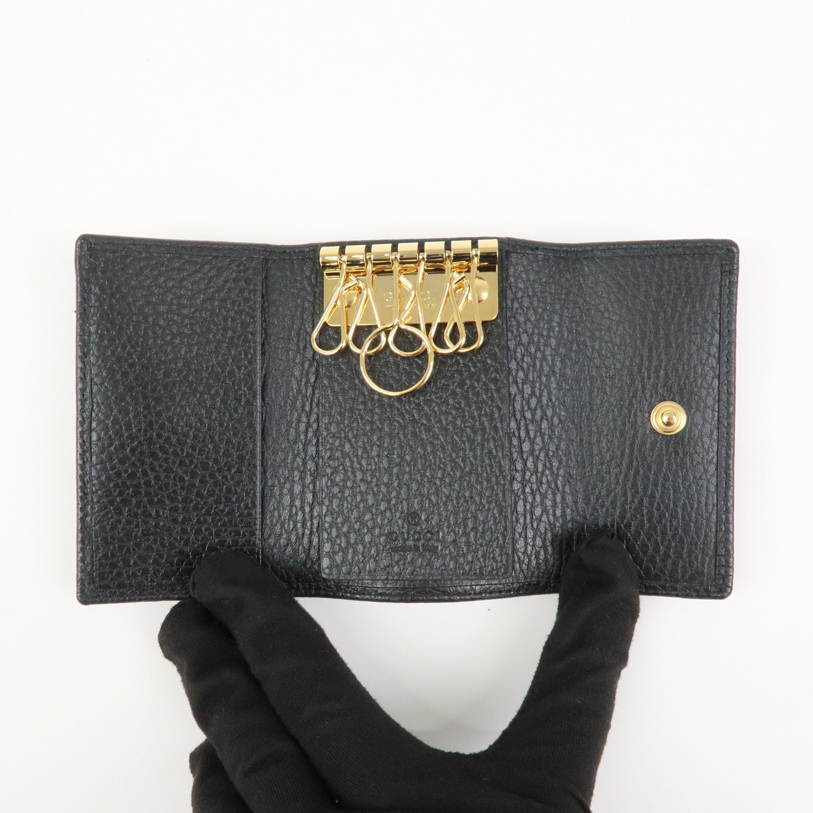GUCCI GG Marmont Logo Leather 6 Key Case 456118