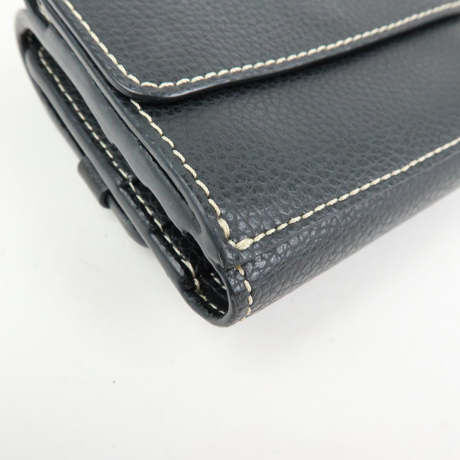 Chloe Darryl Leather Tri-fold Compact Wallet Black