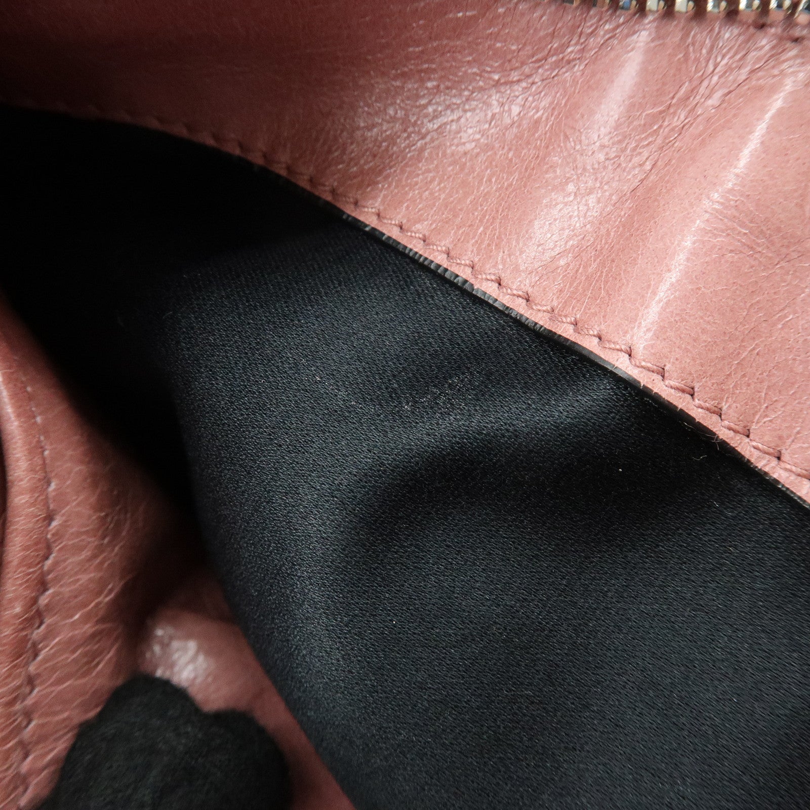 MIU MIU Side Ribbon Leather Shoulder Bag Hand Bag Pink RR1892