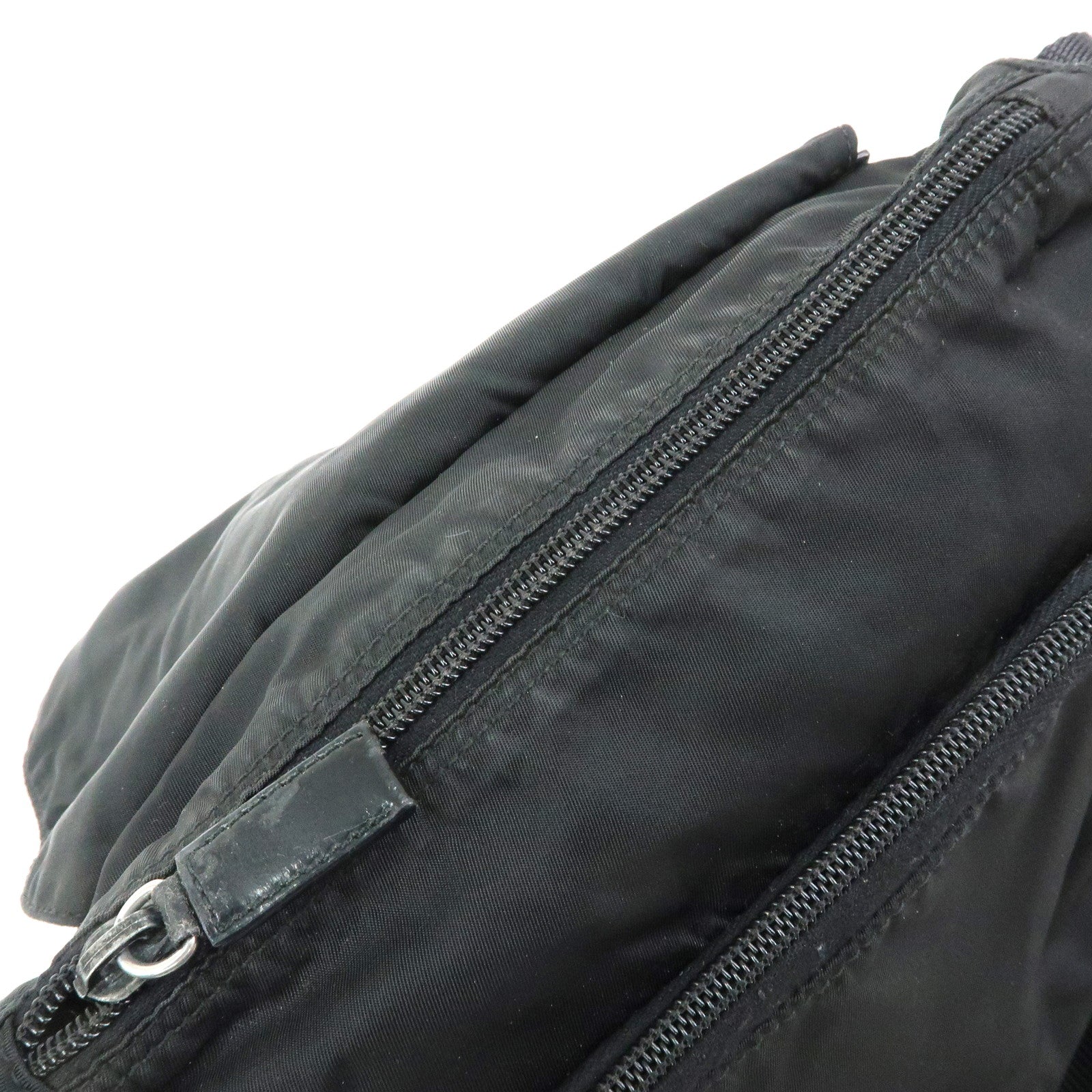 PRADA Triangle Logo Nylon Shoulder Bag Crossbody Bag Black BT8994