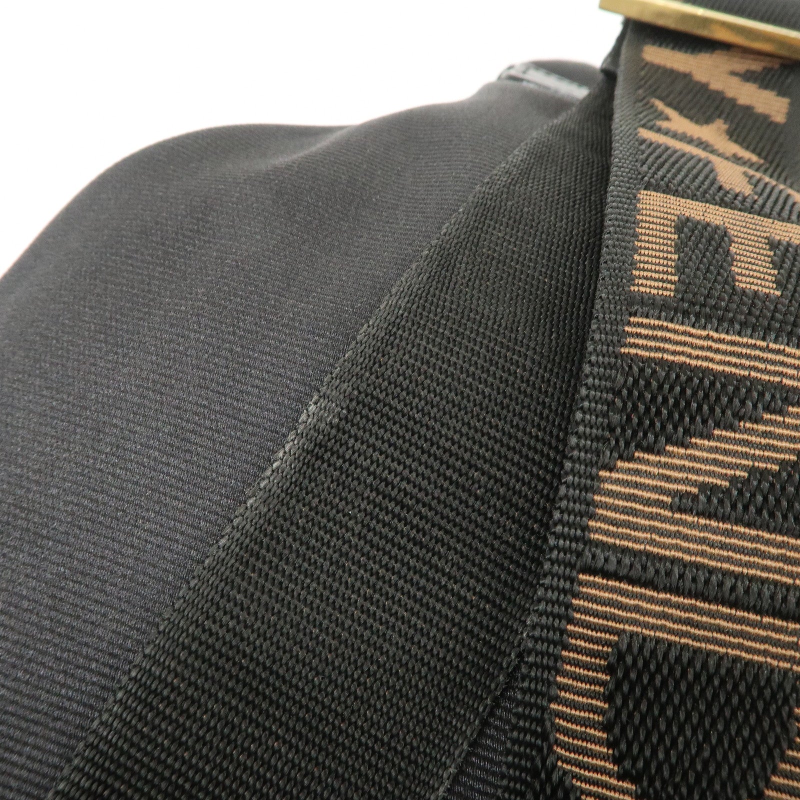 FENDI Nylon Leather Back Pack Black Gold Hardware 263390