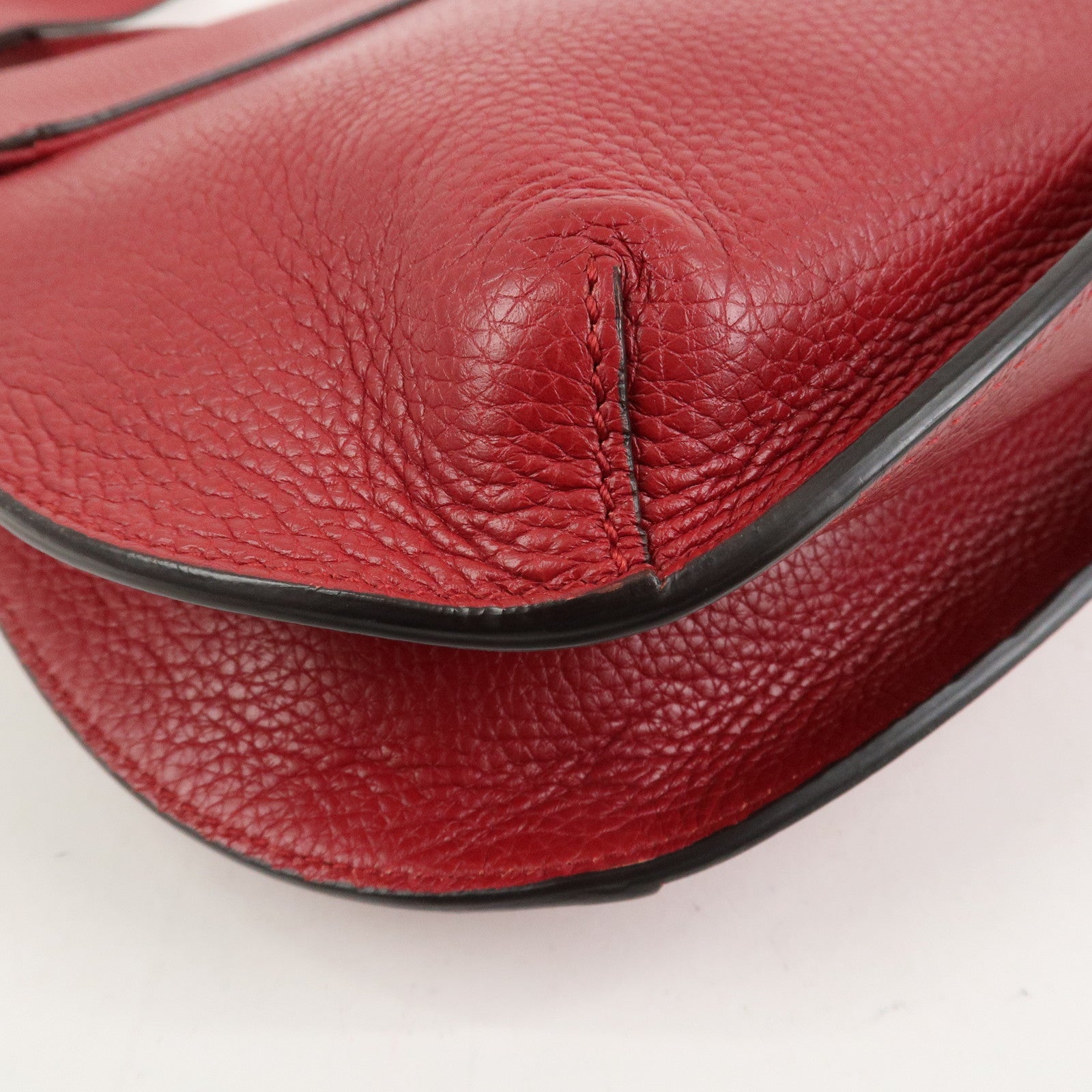 GUCCI GG Marmont Tiger Head Leather Shoulder Bag Red 409154