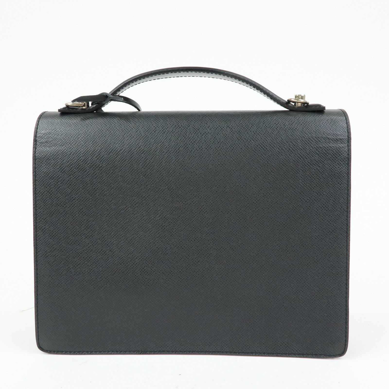 Louis Vuitton Taiga Monceau Leather Hand Bag Black M32002