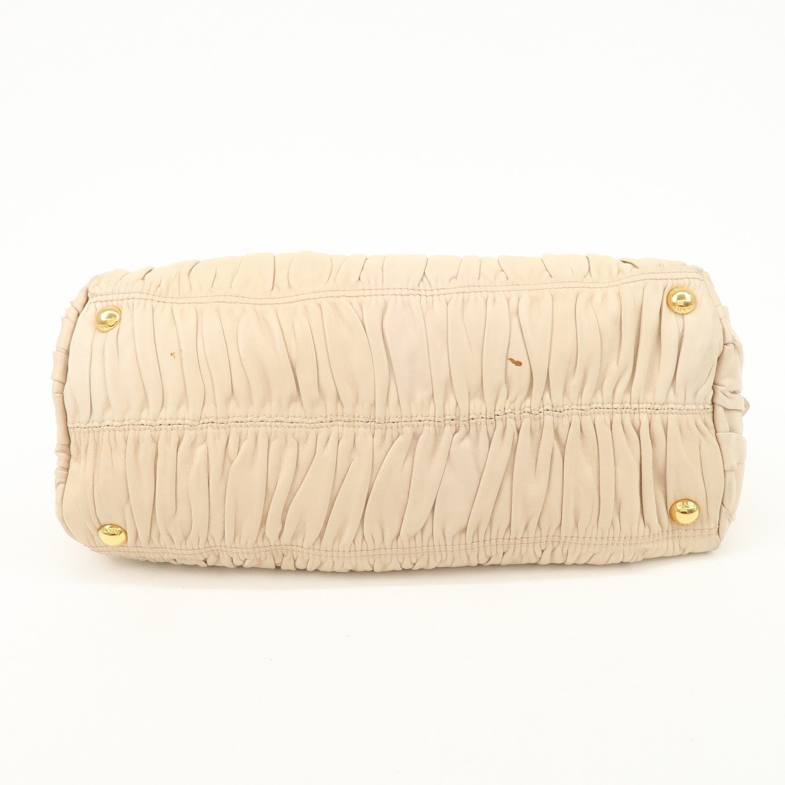 PRADA Nappa Leather Gathered Ribbon Shoulder Bag Hand Bag BR4492