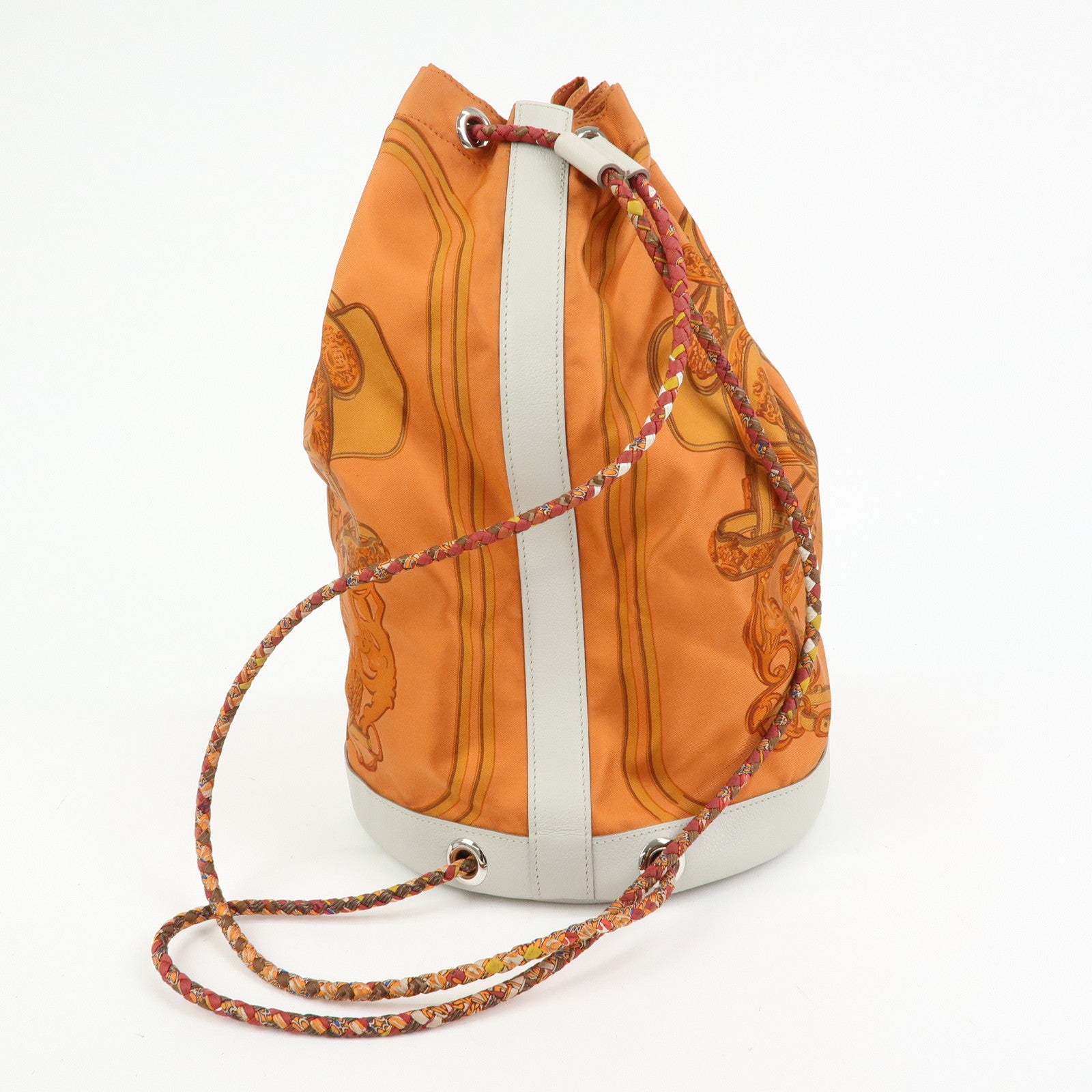 HERMES Silk Taurillon Sac SoieCool22 Shoulder Bag □O Stamped Orange