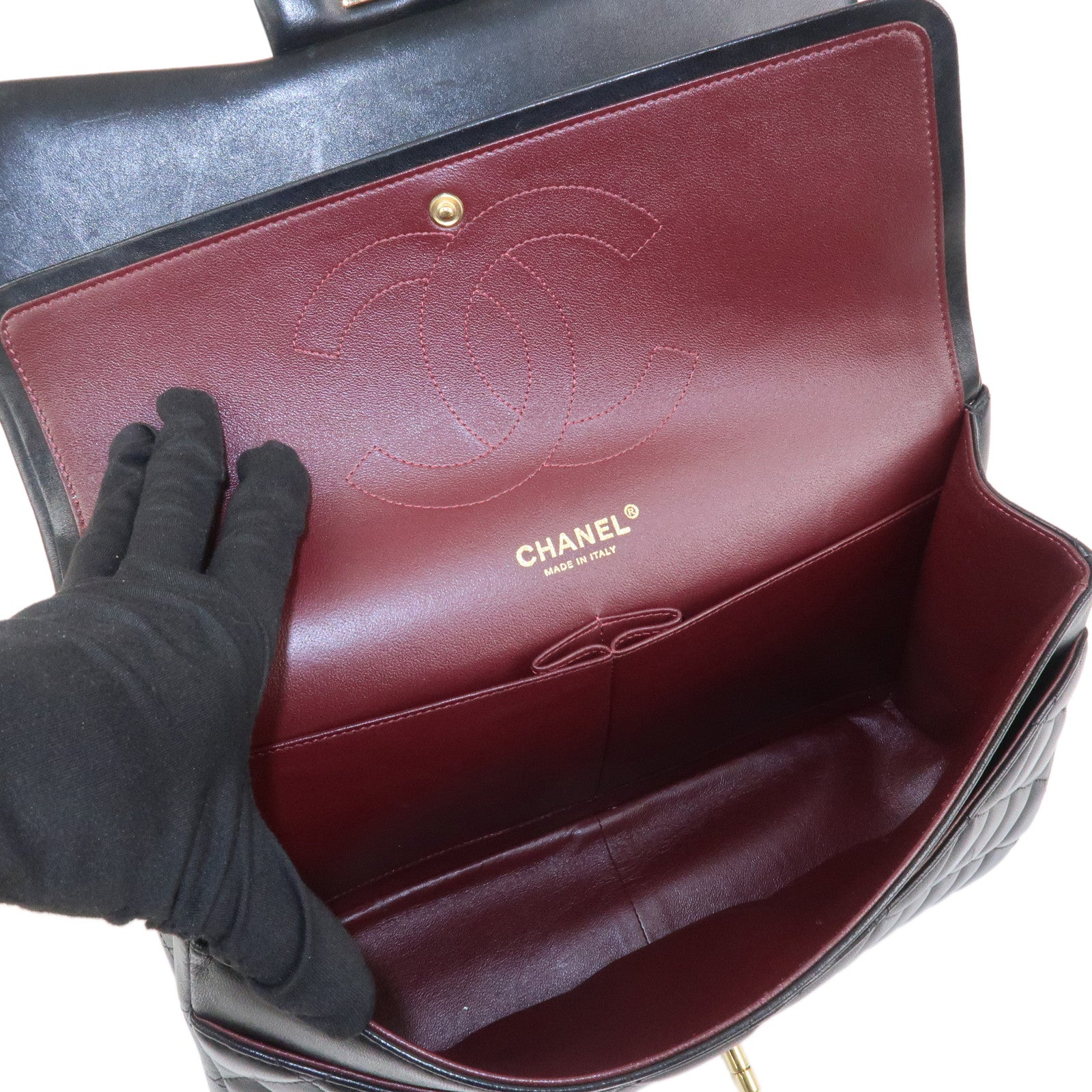 CHANEL Matelasse 30 Lamb Skin Chain Shoulder Bag Black A58600